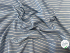 OXFORD DE COTON BLEU CIEL À RAYURES BLANCHES - My Little Coupon