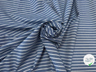 OXFORD DE COTON BLEU EFFET JEAN À RAYURES BLANCHES - My Little Coupon