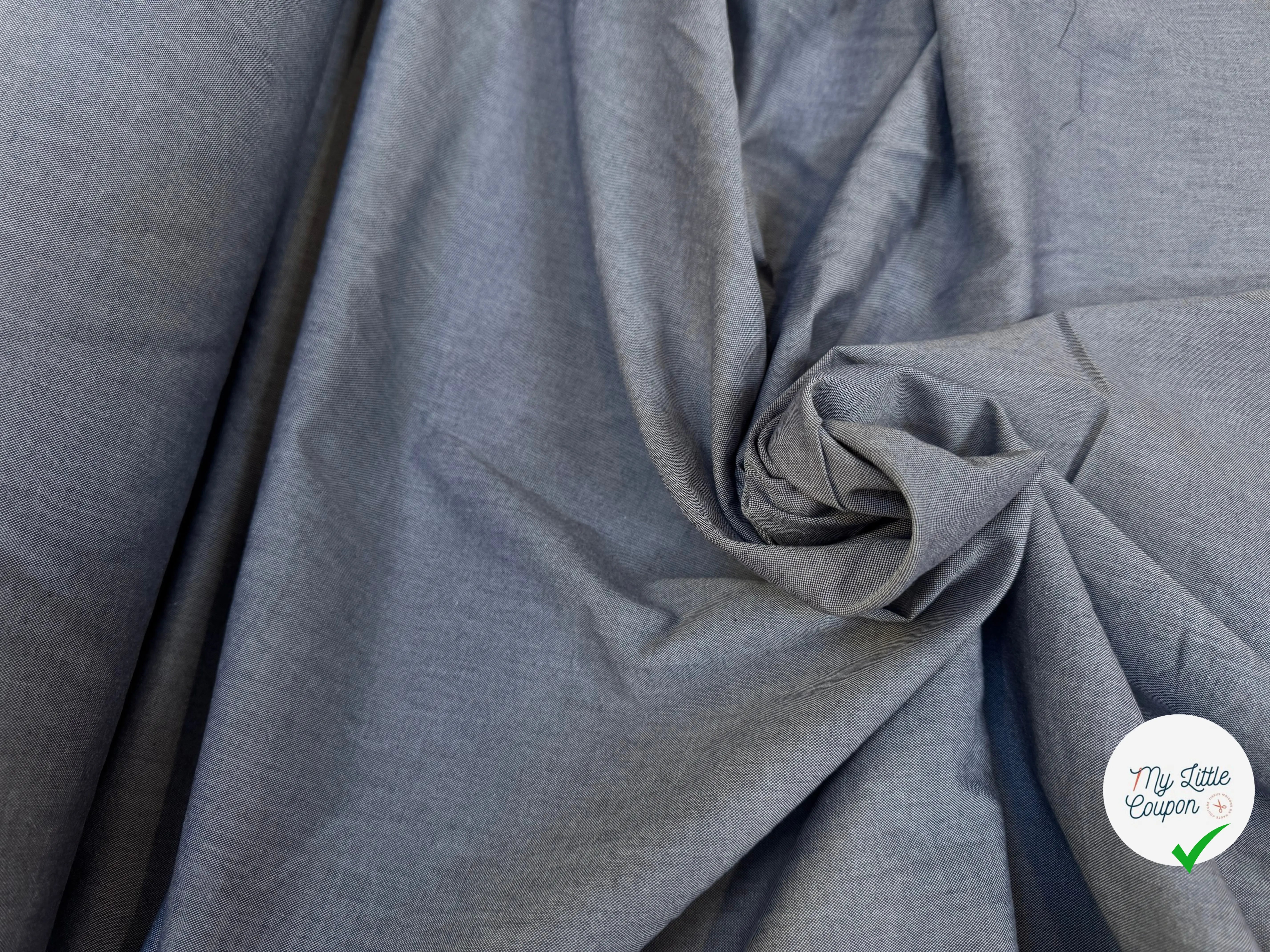 OXFORD DE COTON BLEU GRIS - My Little Coupon