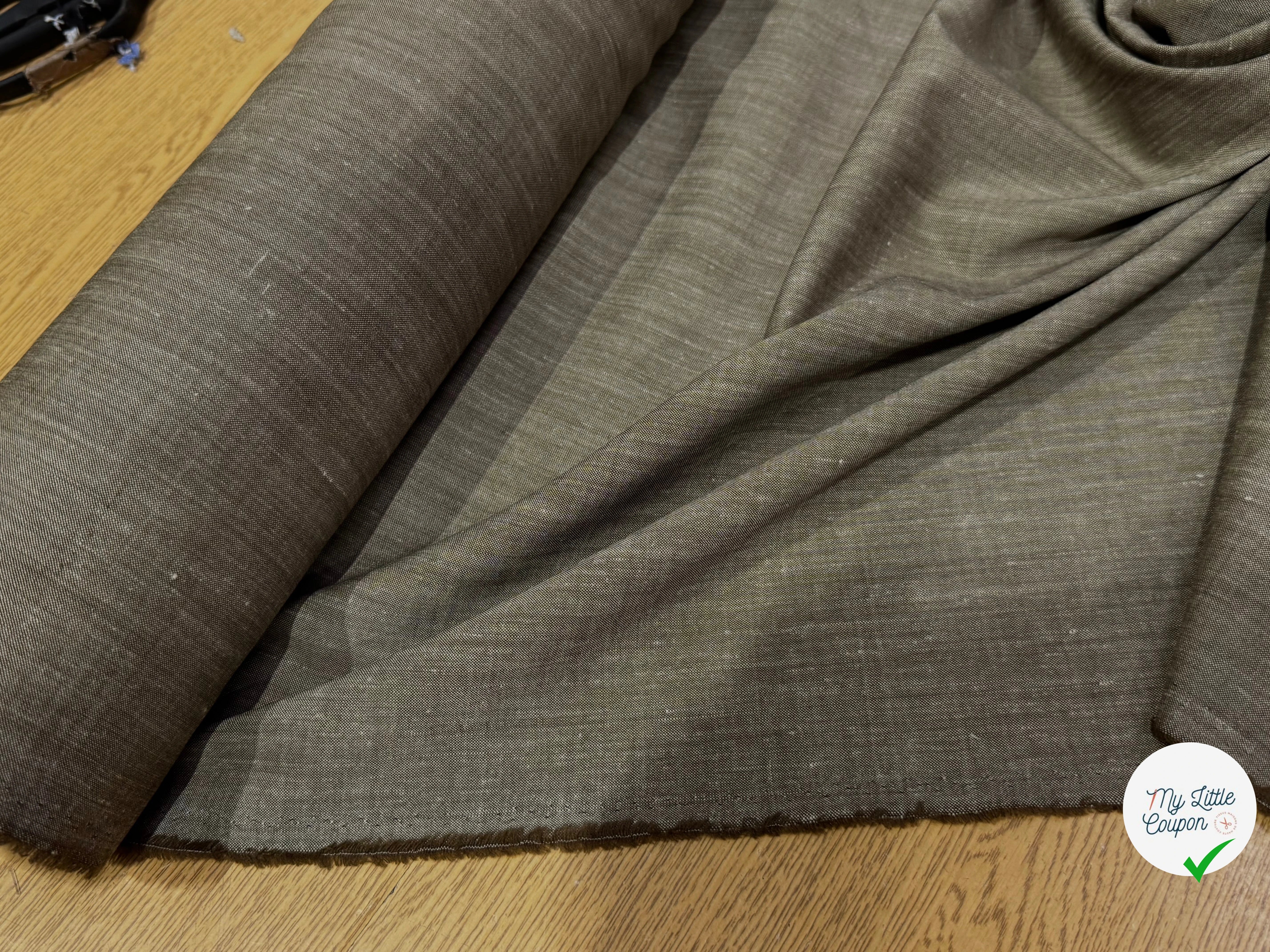 OXFORD DE LIN ET LAINE BEIGE MARRONNÉ - My Little Coupon