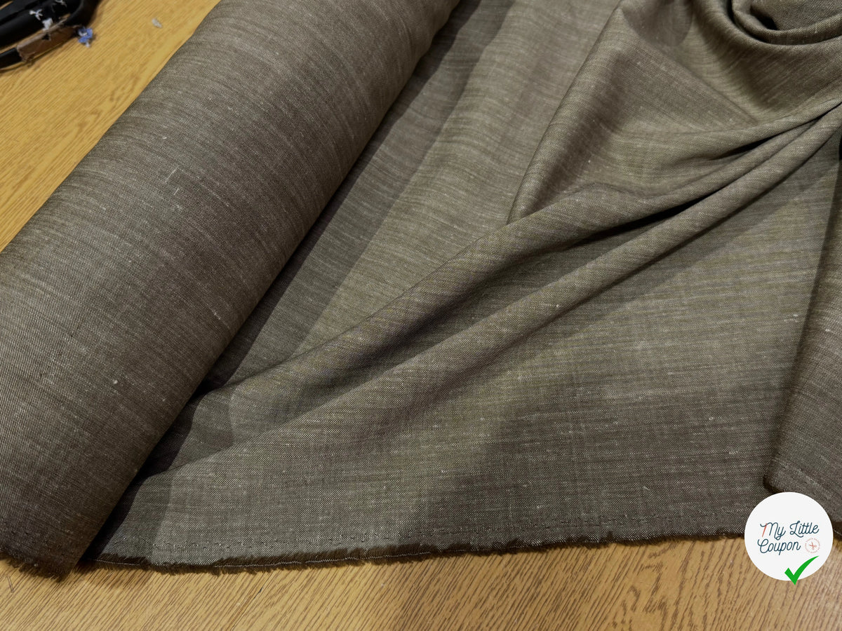 OXFORD DE LIN ET LAINE BEIGE MARRONNÉ - My Little Coupon