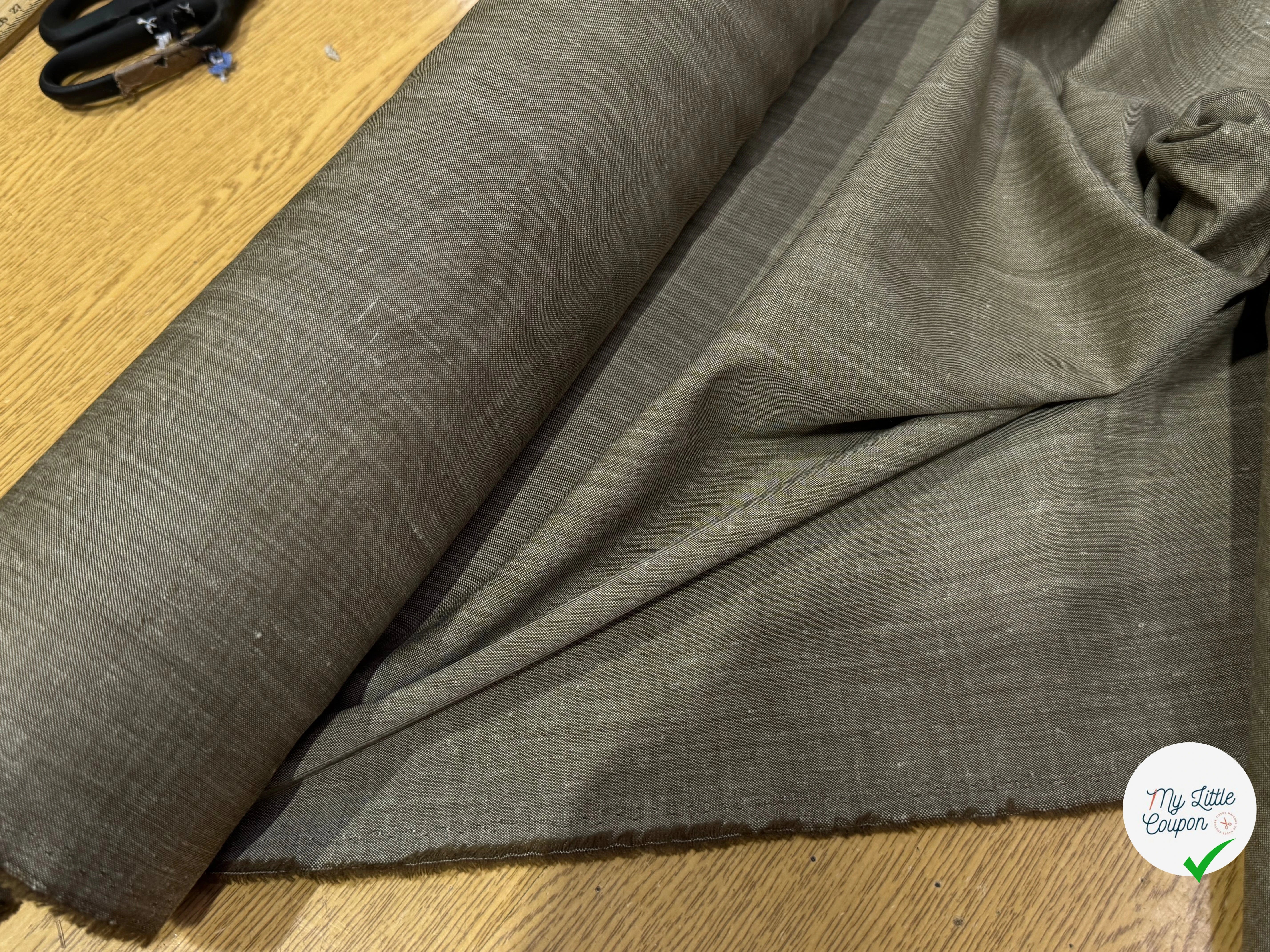 OXFORD DE LIN ET LAINE BEIGE MARRONNÉ - My Little Coupon