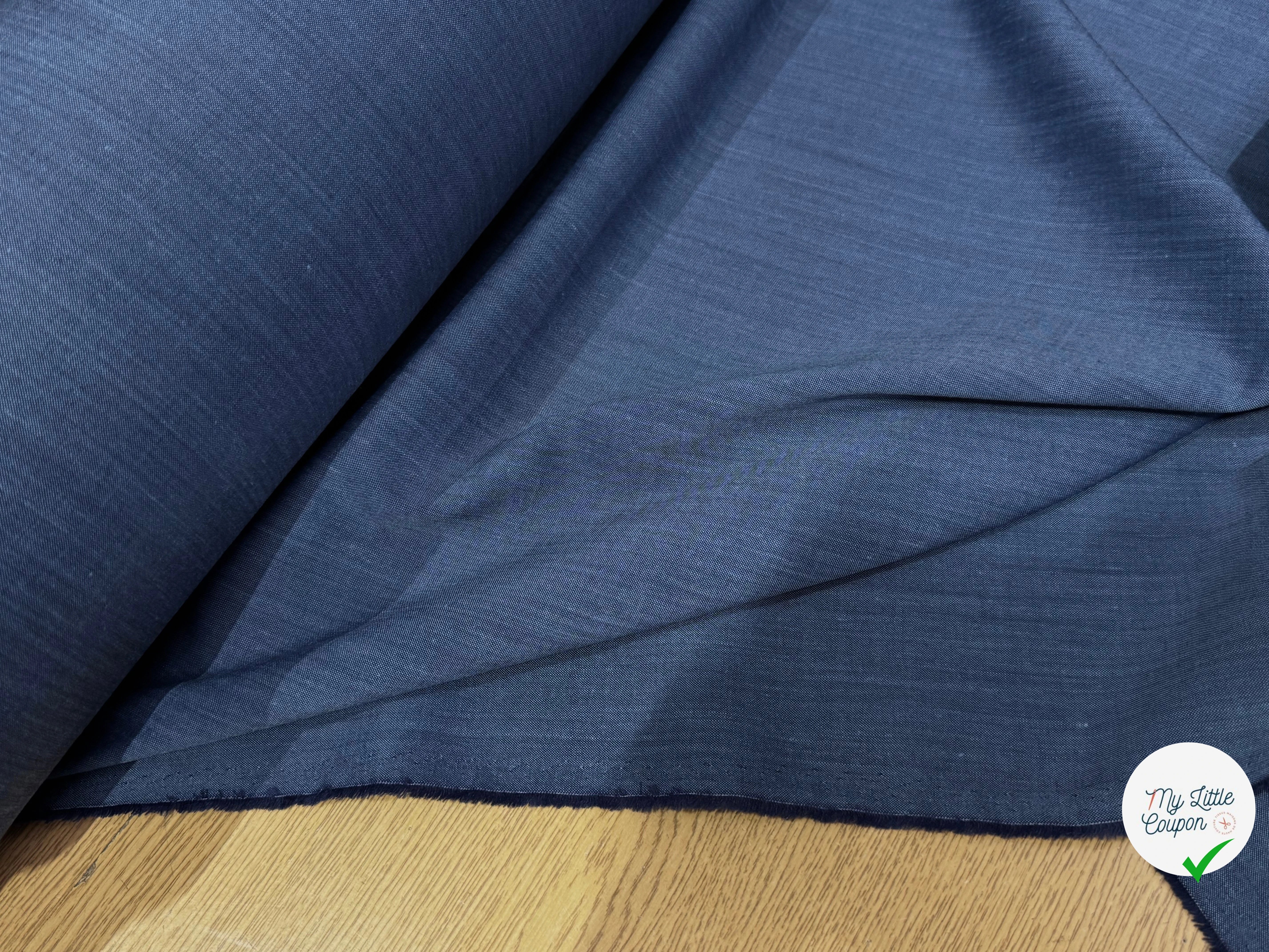 OXFORD DE LIN ET LAINE BLEU DENIM - My Little Coupon