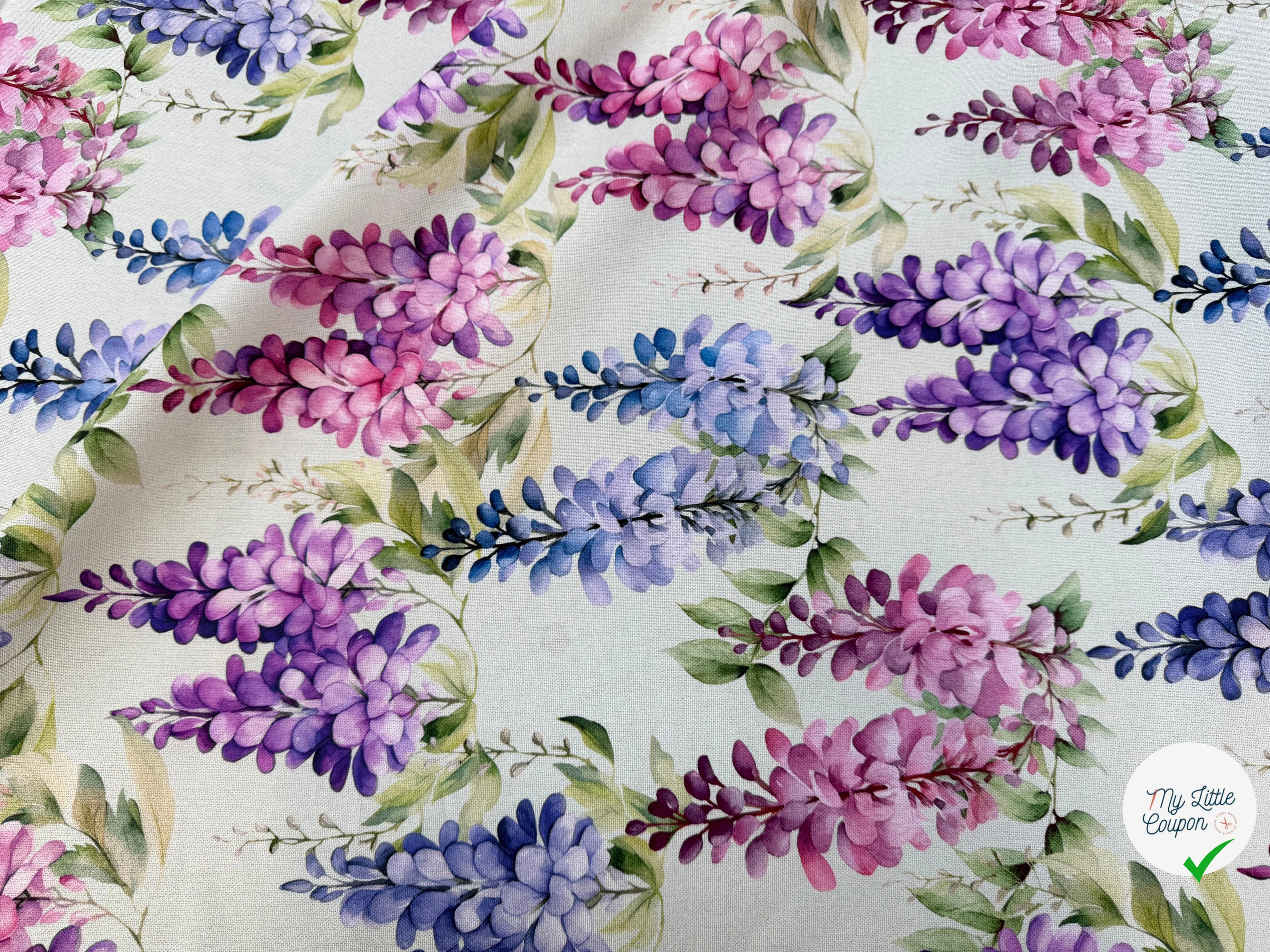 PANAMA PREMIUM IMPRIMÉ DIGITAL (151030-1499) CHARME DE GLYCINES SEREINES - My Little Coupon