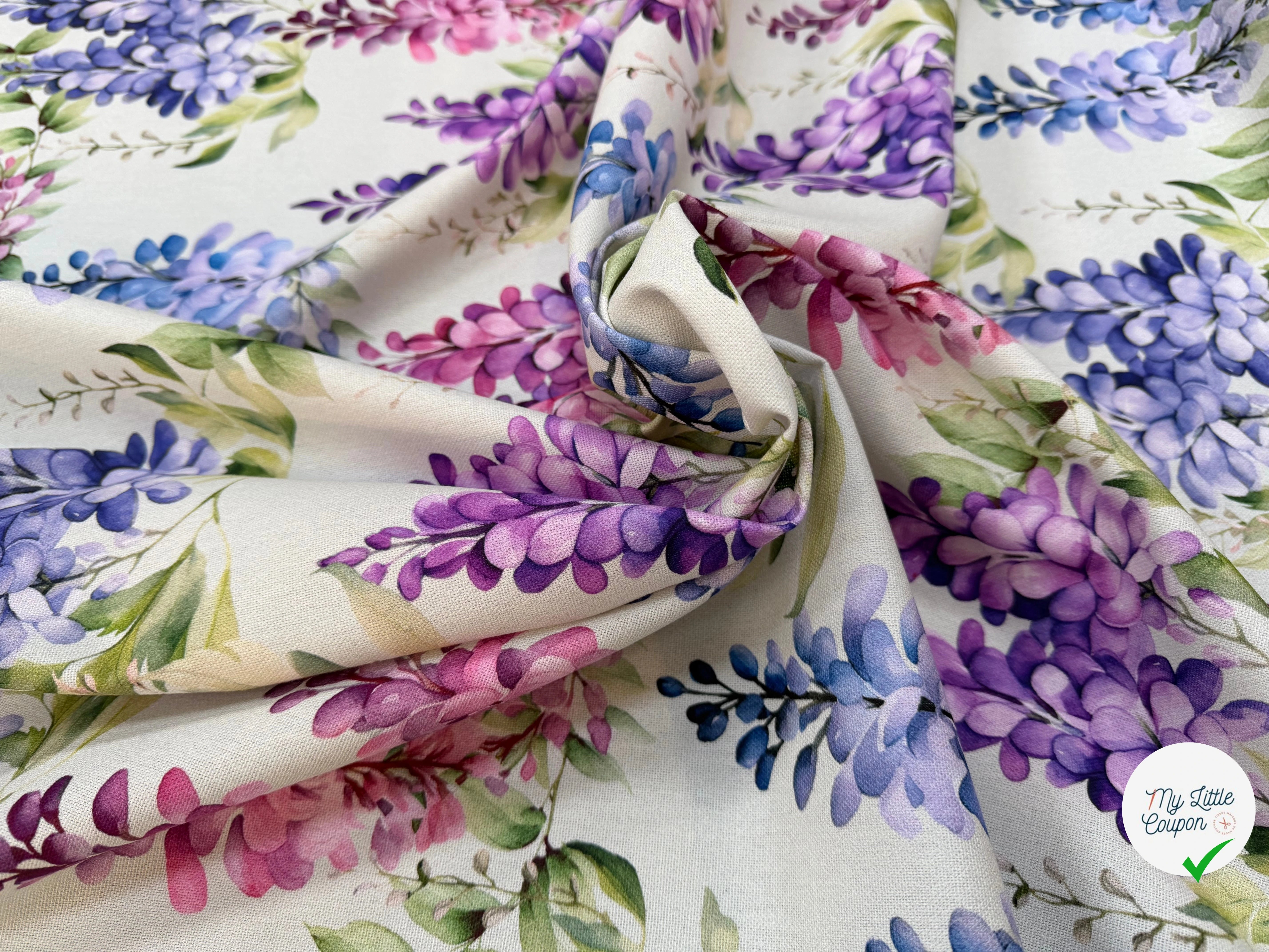 PANAMA PREMIUM IMPRIMÉ DIGITAL (151030-1499) CHARME DE GLYCINES SEREINES - My Little Coupon