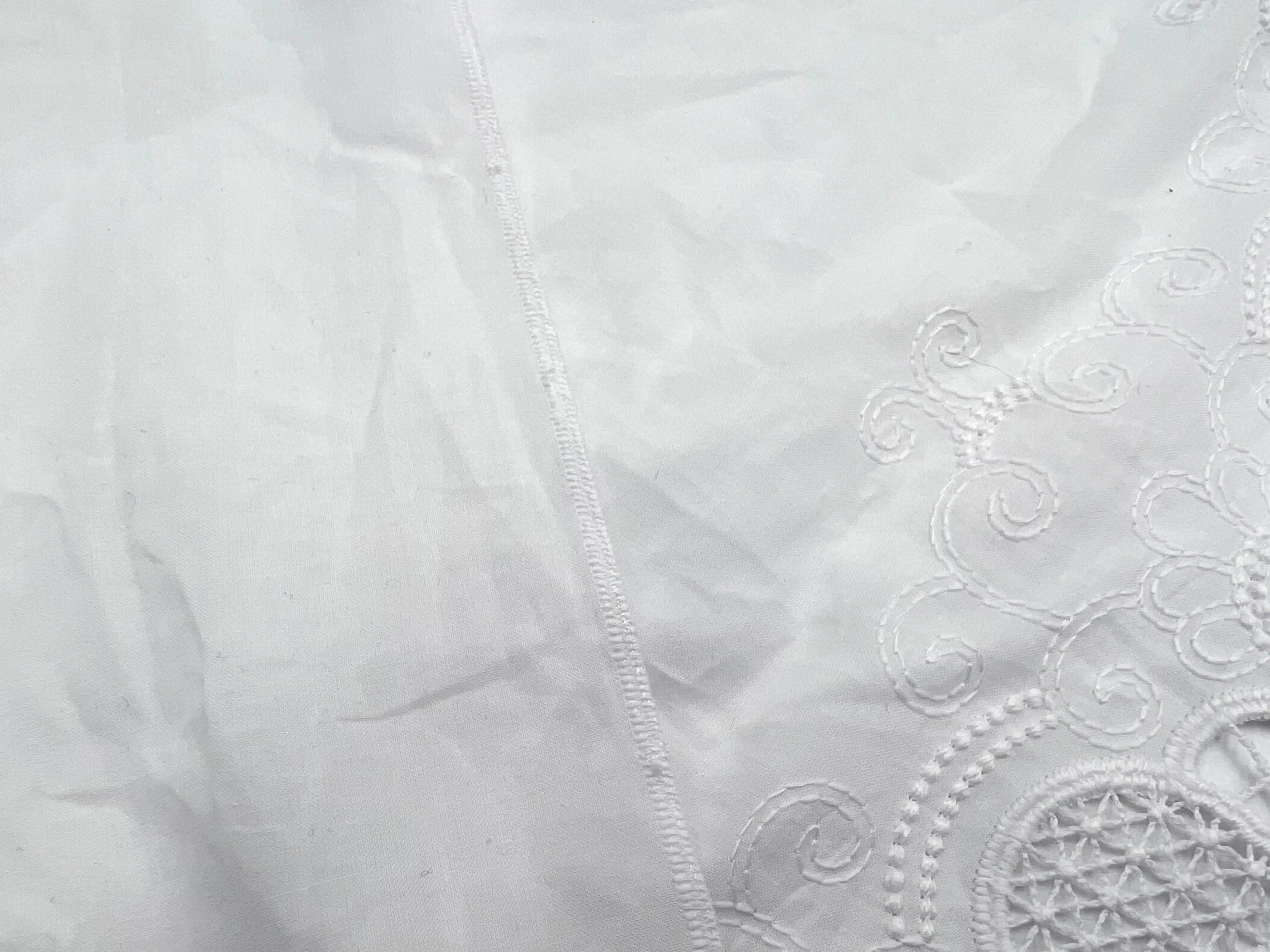 PERCALE BLANCHE À BASE REBRODÉE GUIPURE - My Little Coupon - tissu - coudre