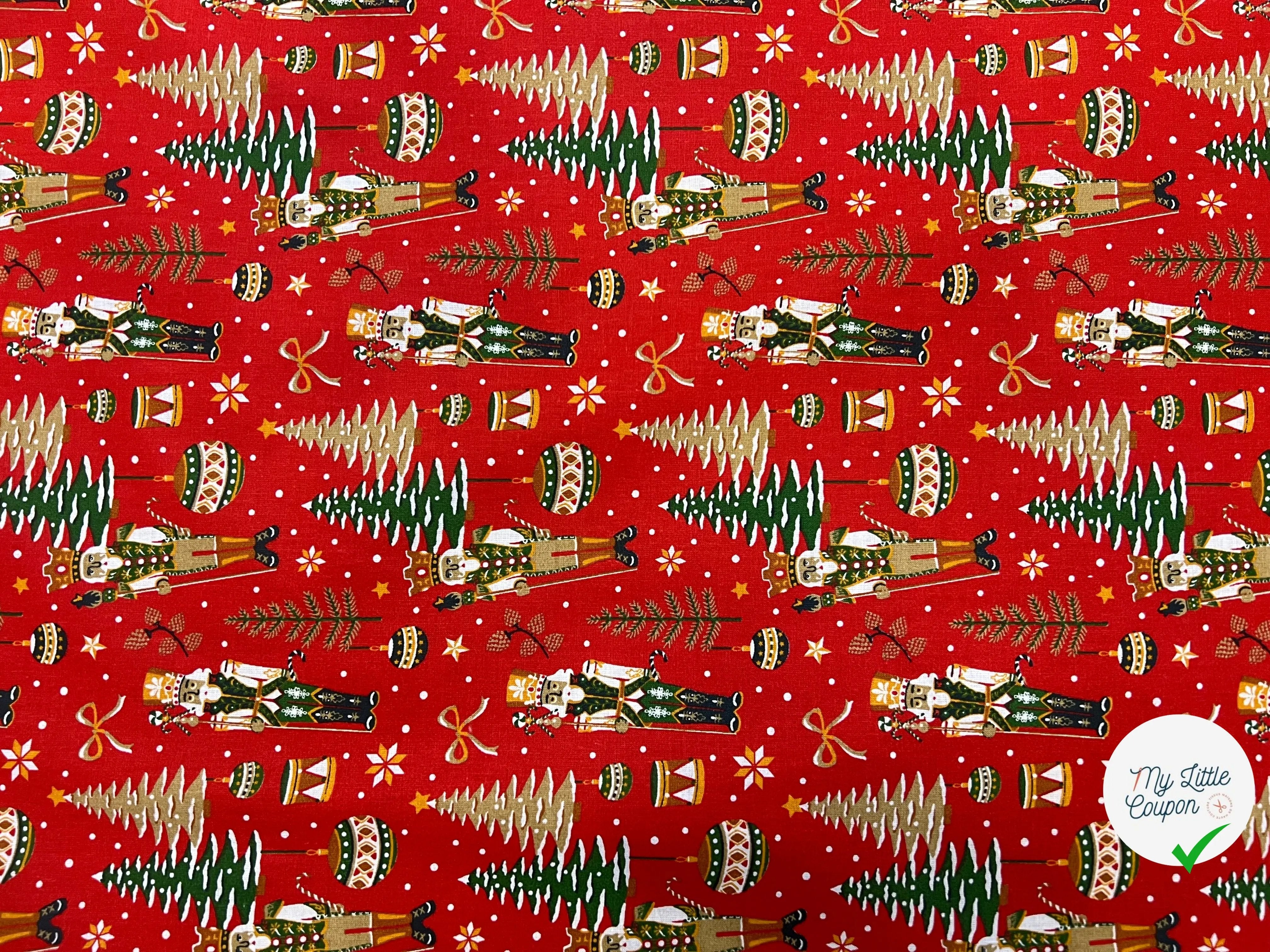 PERCALE COTON MELCHIOR ROUGE PRINT - My Little Coupon