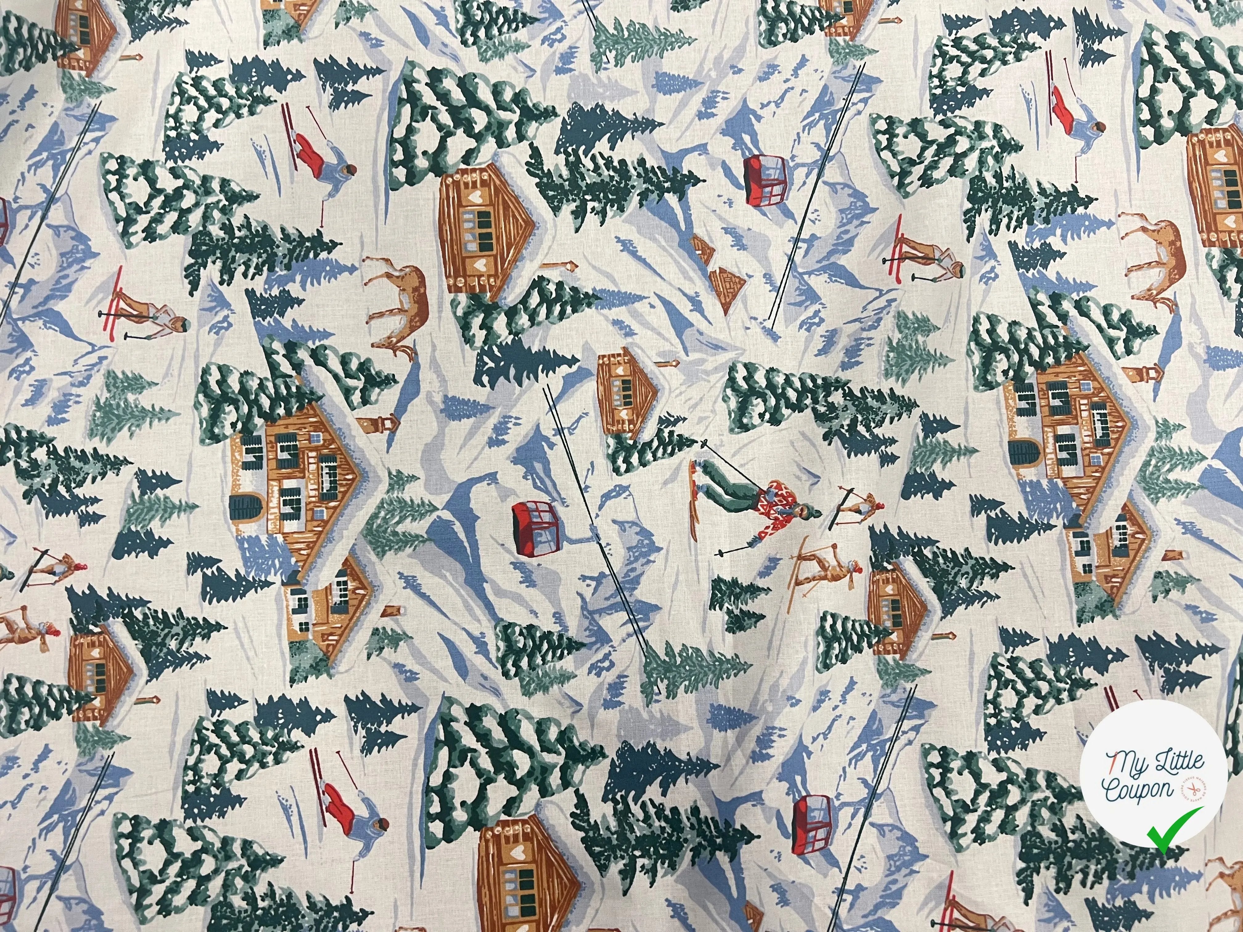 PERCALE COTON MERIBEL BLANC PRINT - My Little Coupon