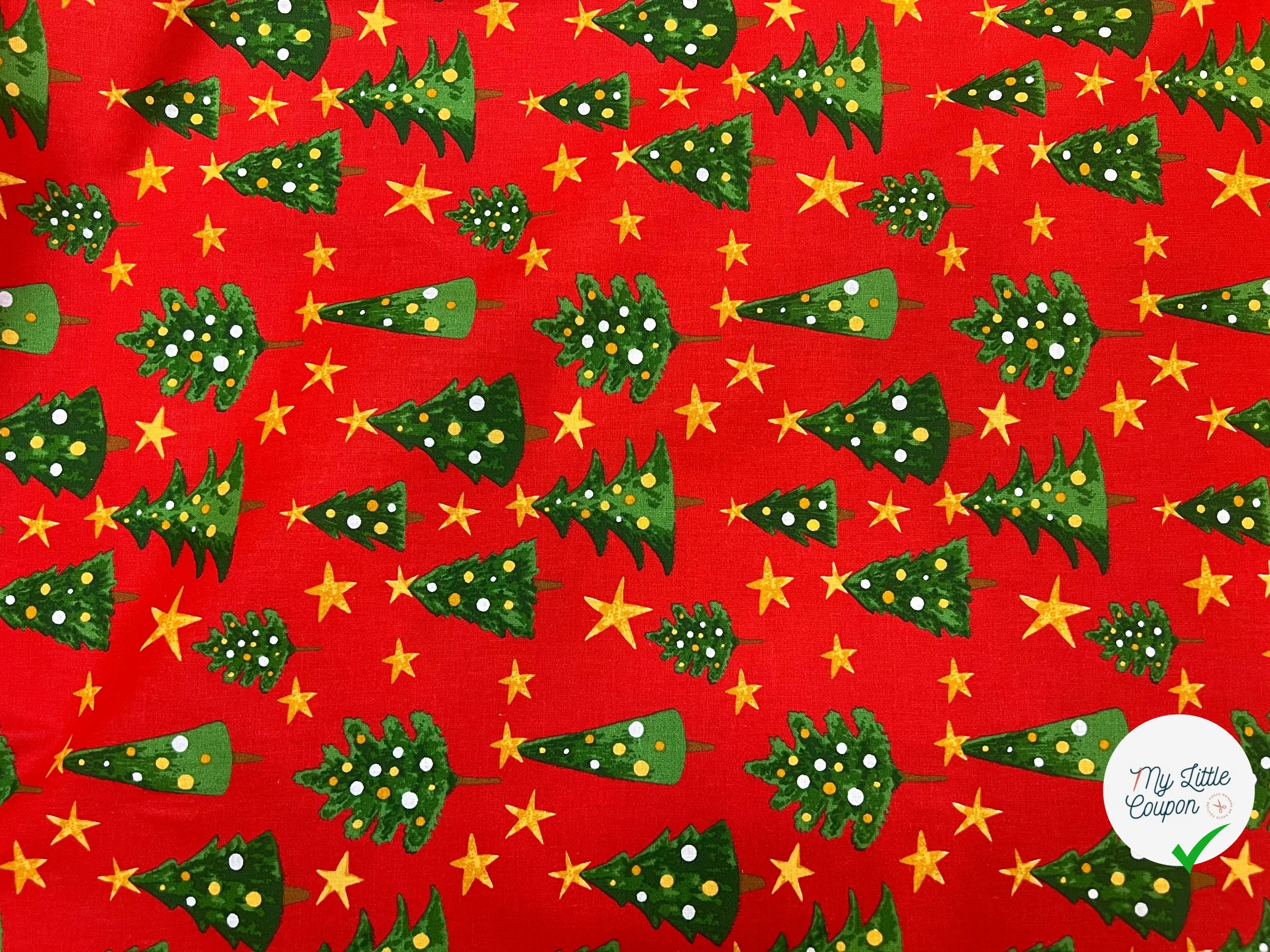 PERCALE COTON SOLVEIG ROUGE PRINT - My Little Coupon