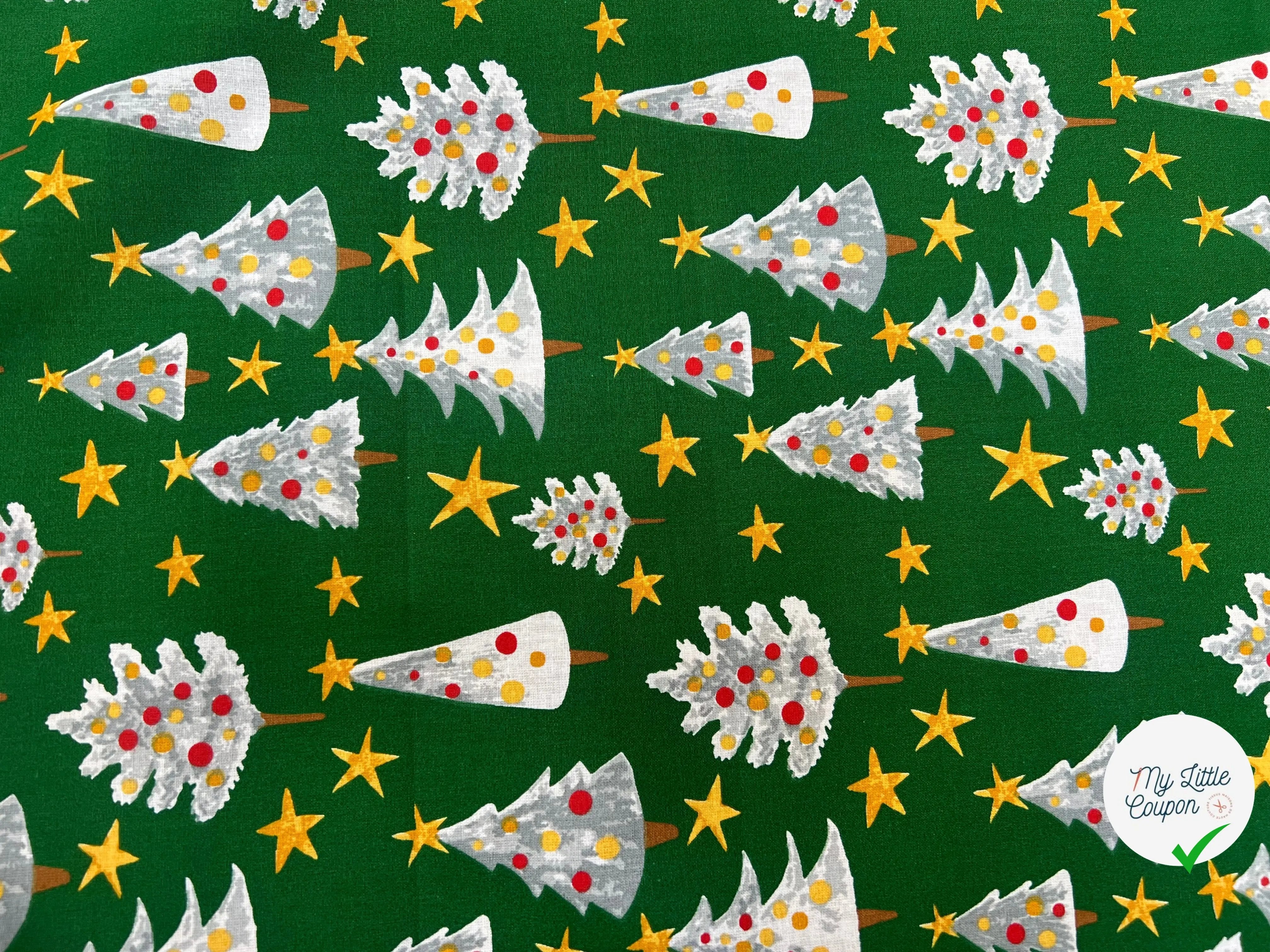 PERCALE COTON SOLVEIG VERT PRINT - My Little Coupon