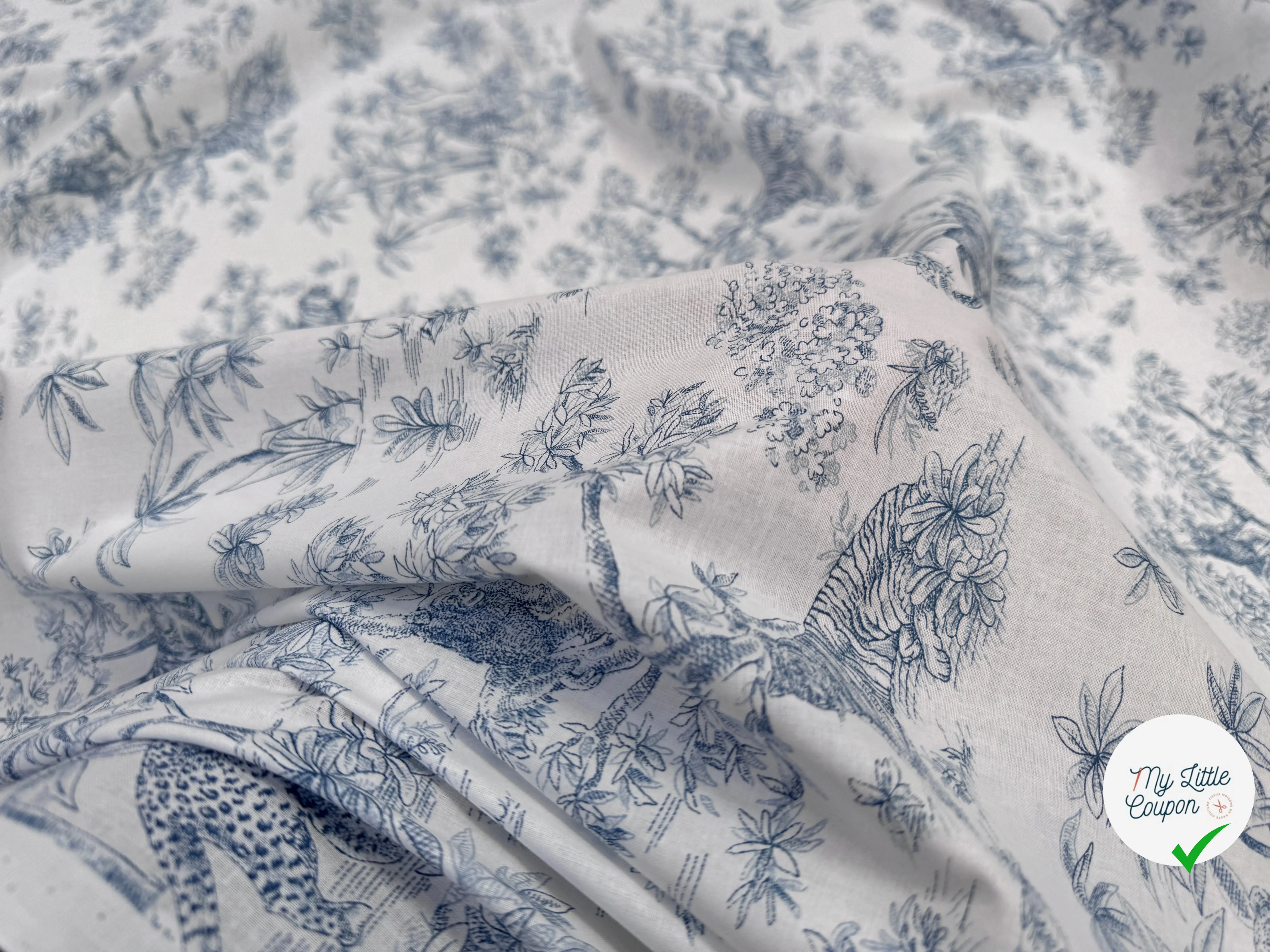 PERCALE DE COTON ACAJOU BLEU - My Little Coupon