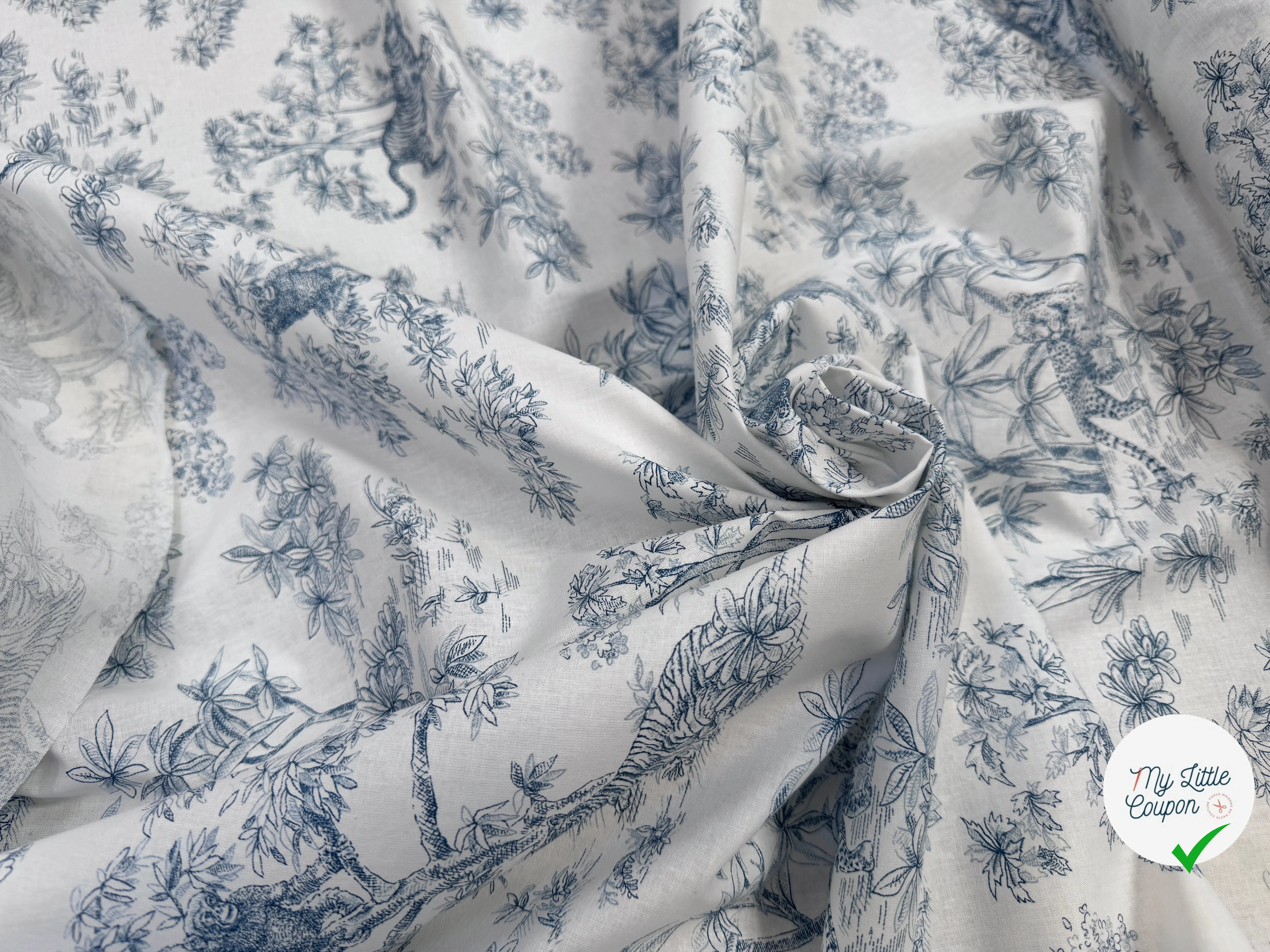 PERCALE DE COTON ACAJOU BLEU - My Little Coupon