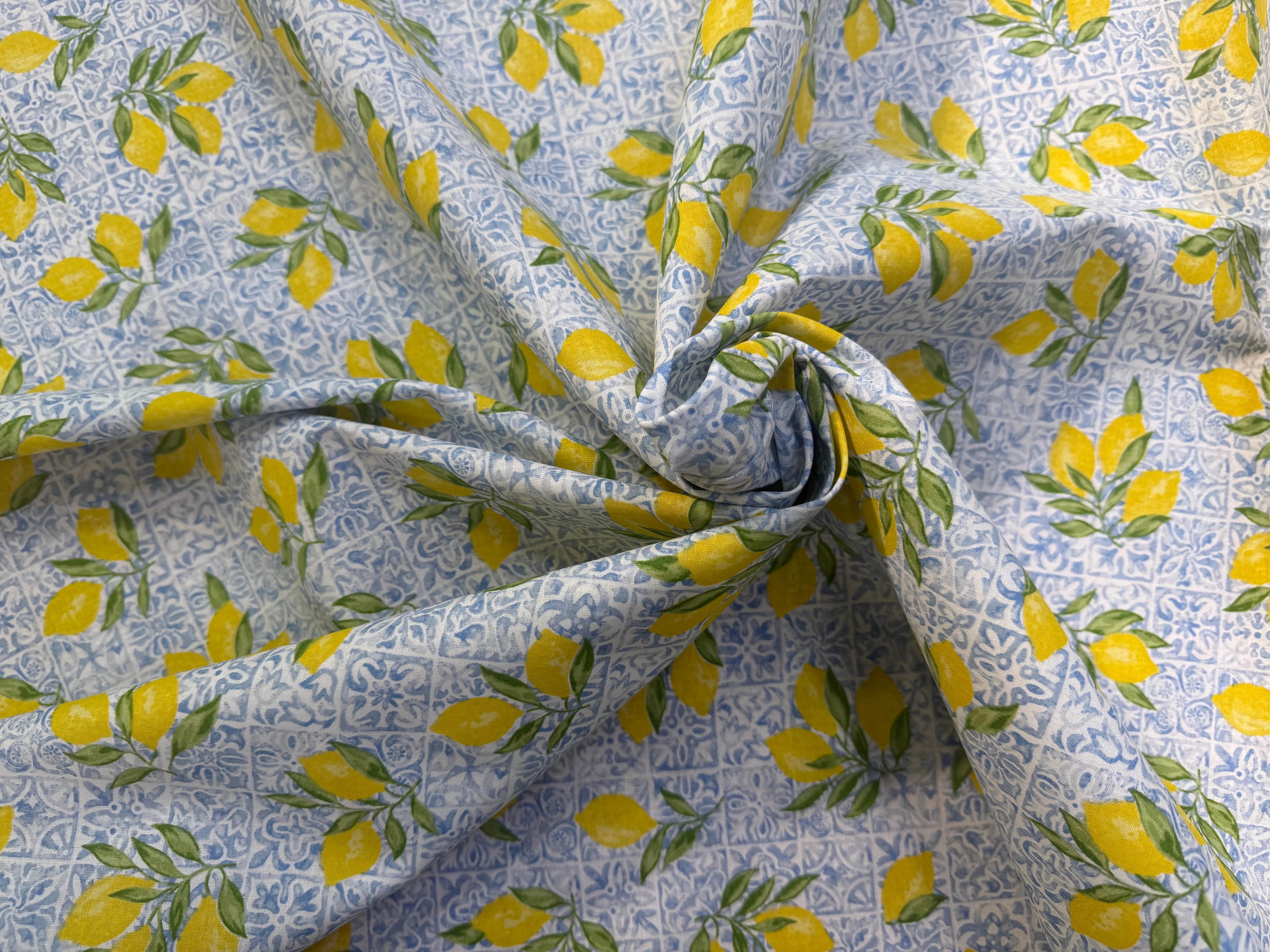 PERCALE DE COTON ALGARVE BLEU 150 CM - My Little Coupon