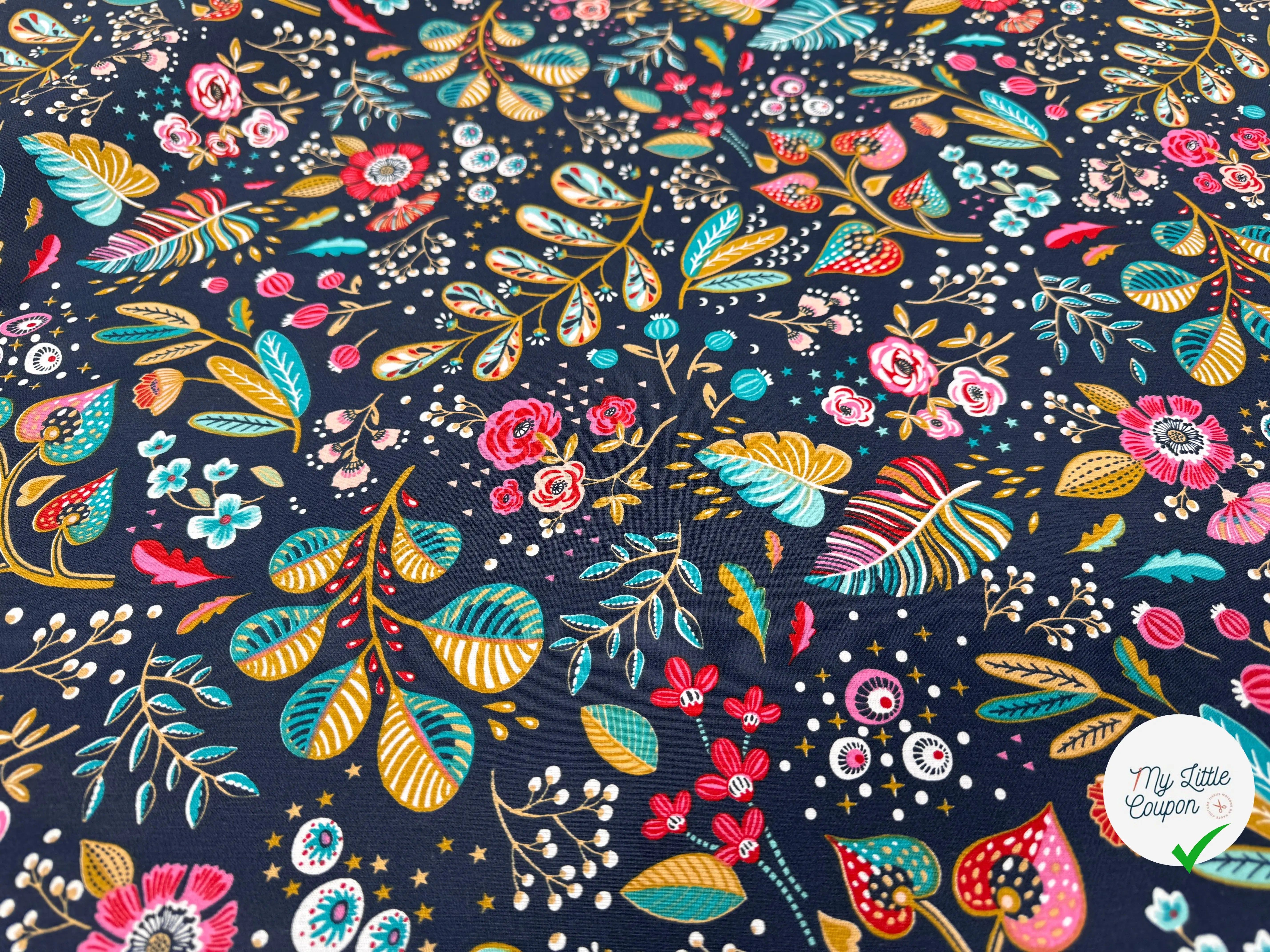 PERCALE DE COTON ANCOLIE ARDOISE - My Little Coupon