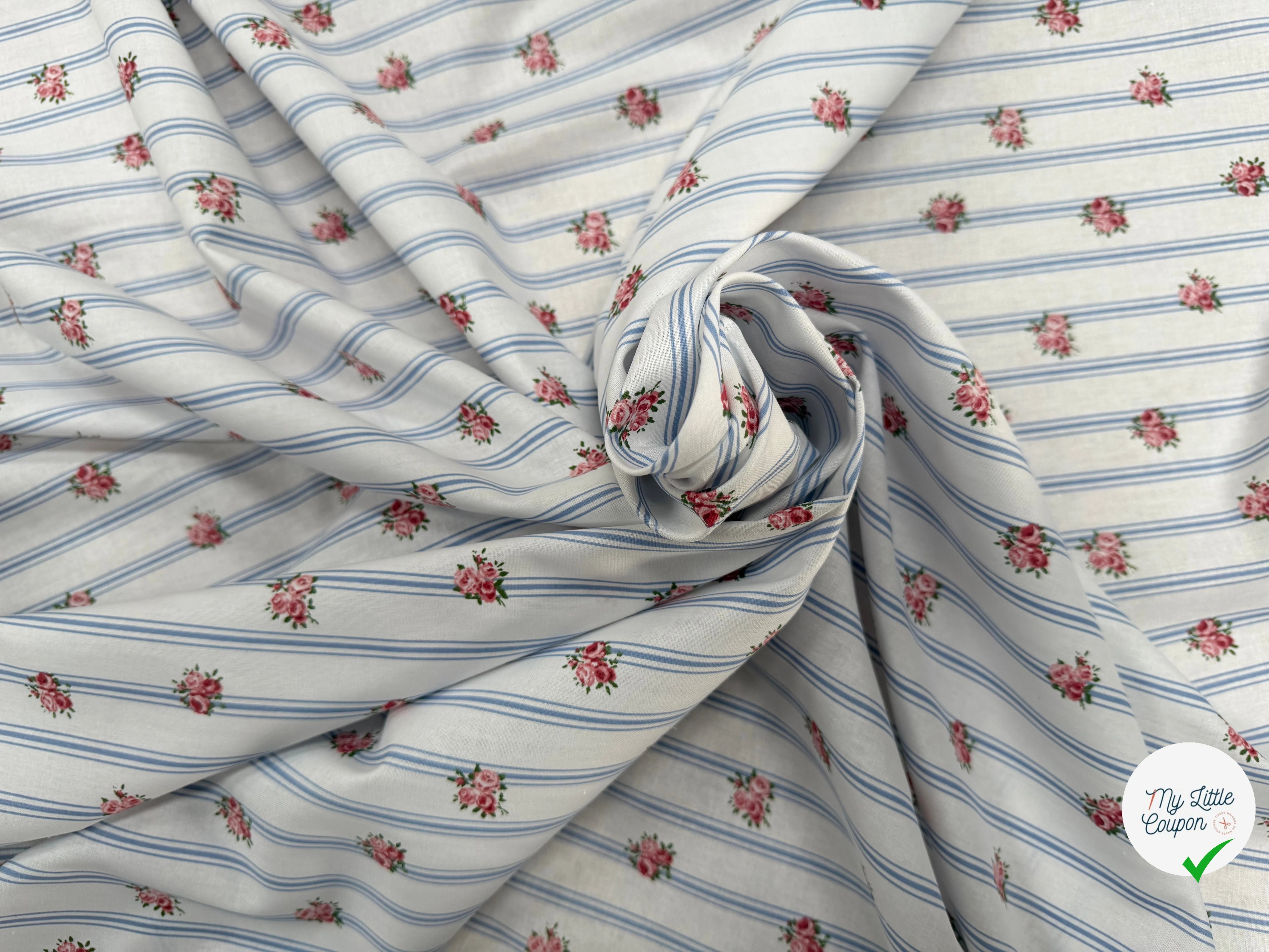 PERCALE DE COTON BATIFOLLE BLEU 150 CM - My Little Coupon