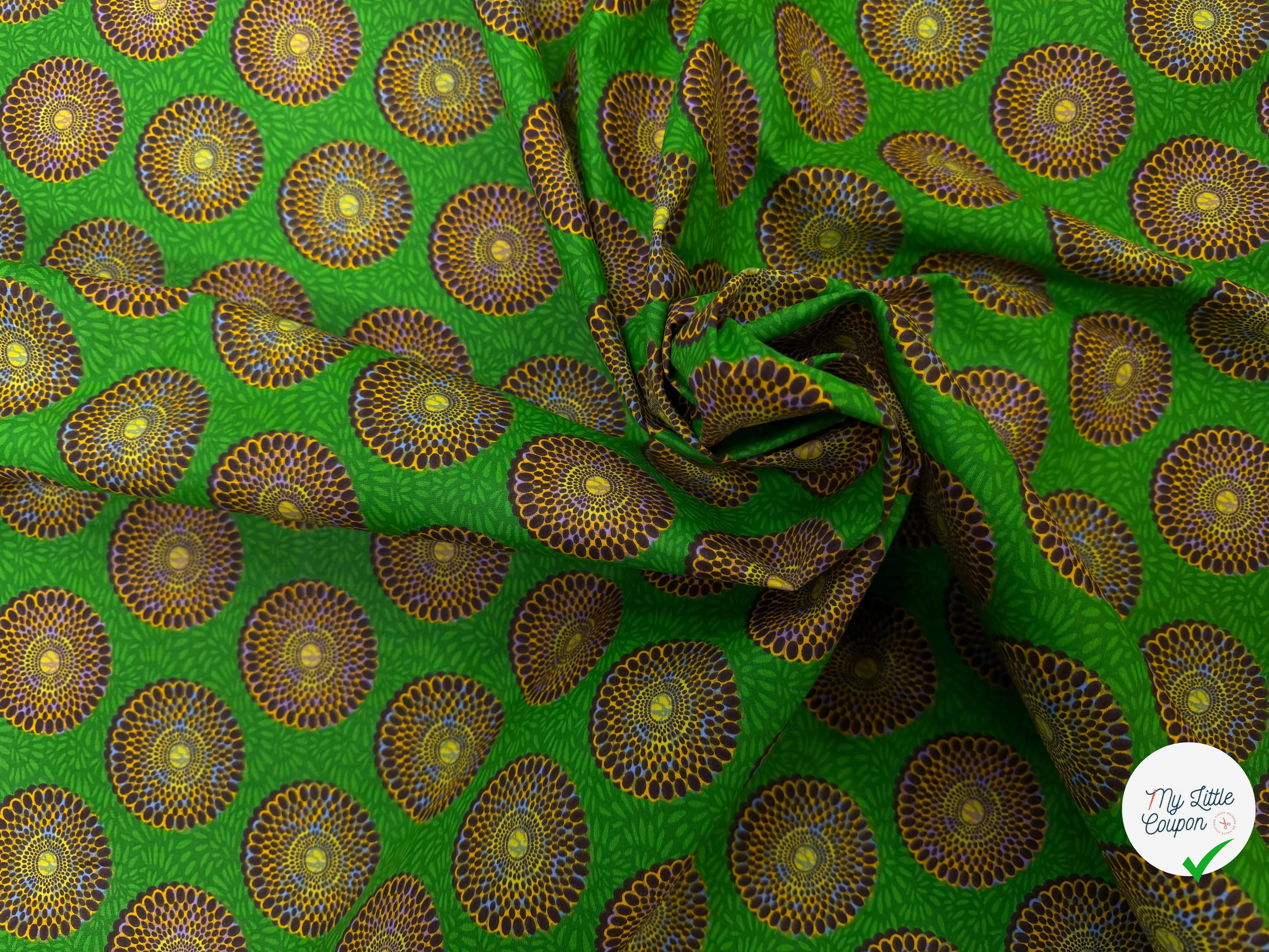 PERCALE DE COTON BAZIN VERT 150 CM - My Little Coupon