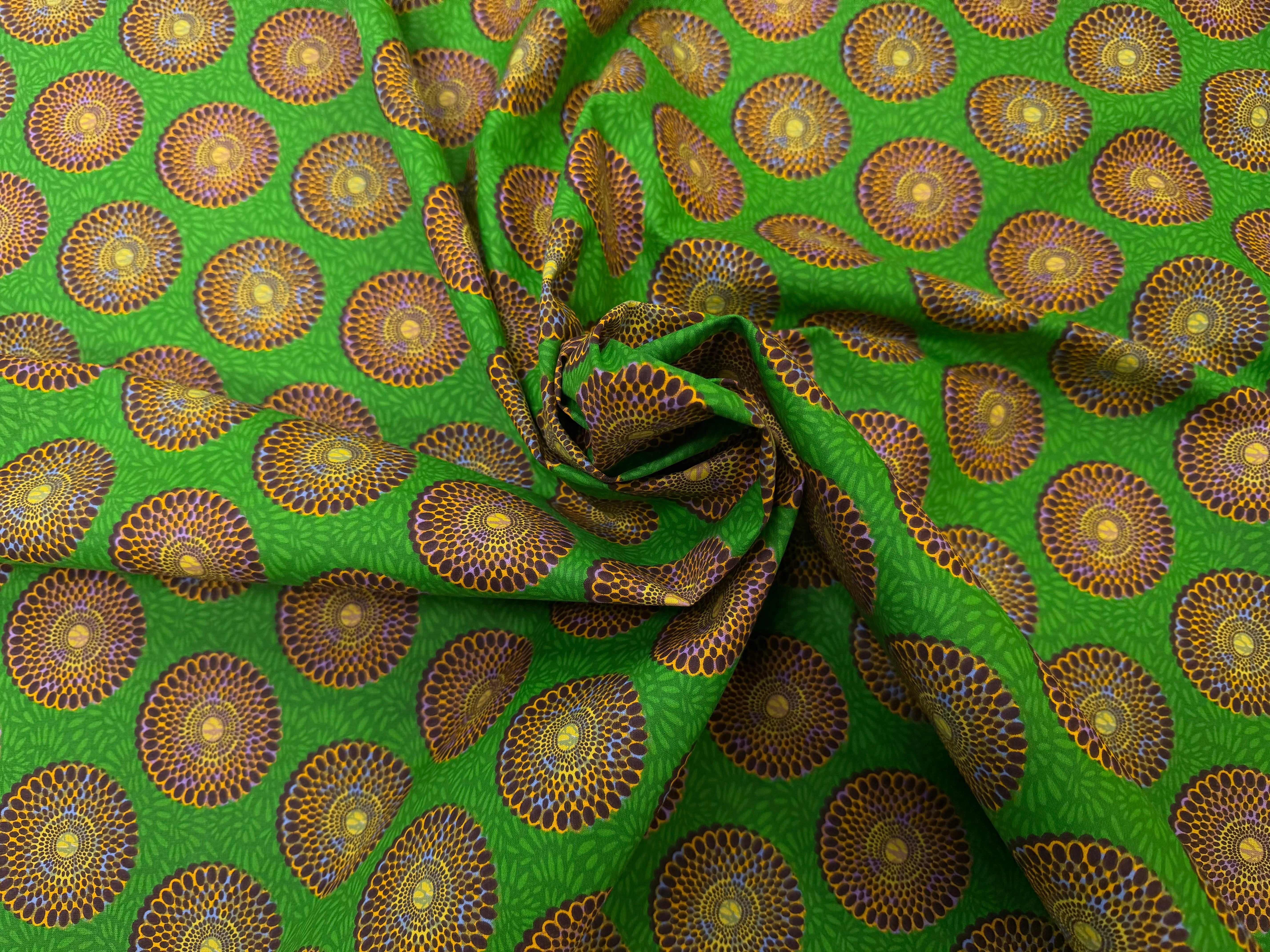 PERCALE DE COTON BAZIN VERT 150 CM - My Little Coupon