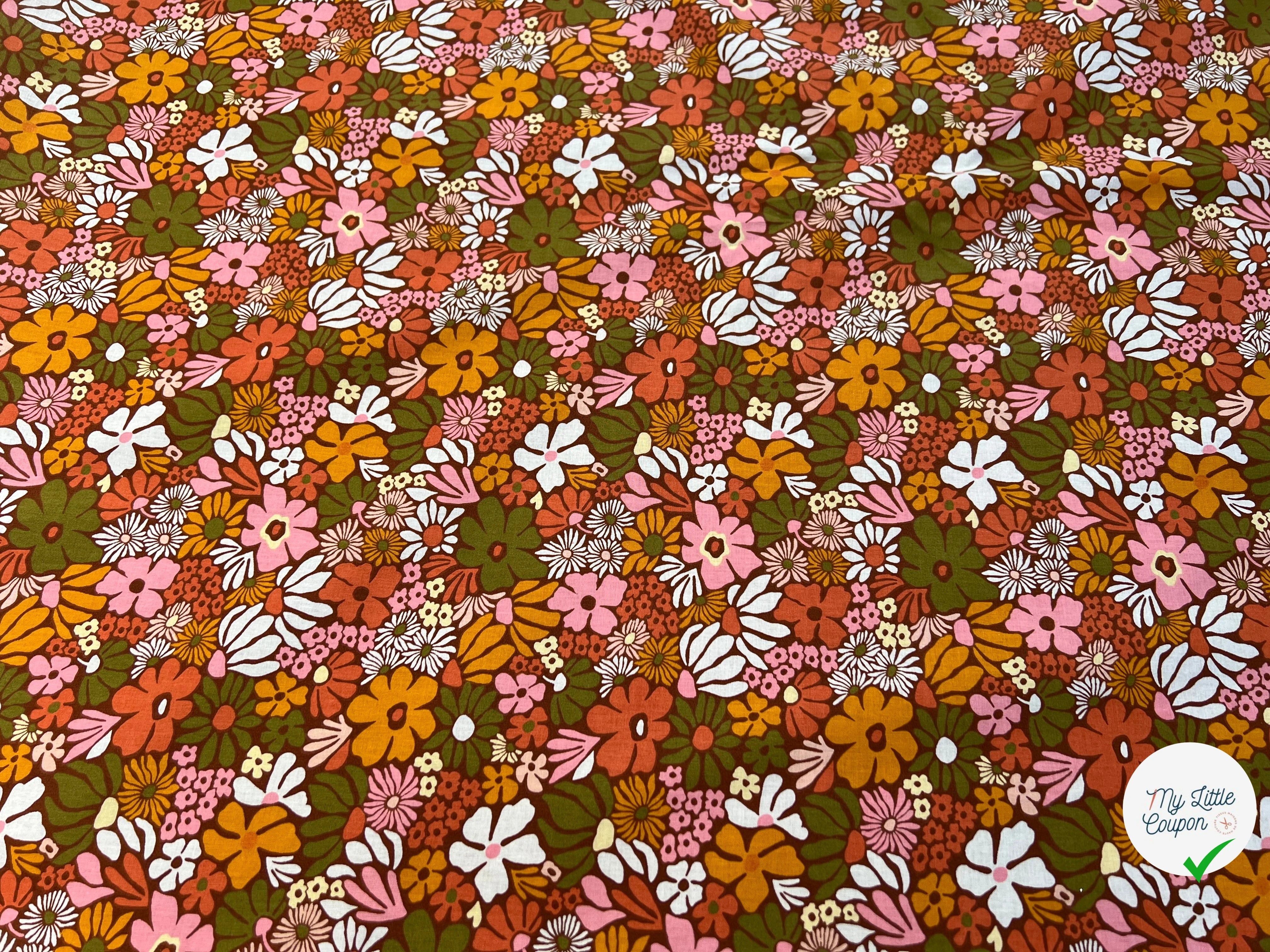 PERCALE DE COTON BEGONIA KAKI 150 CM - My Little Coupon