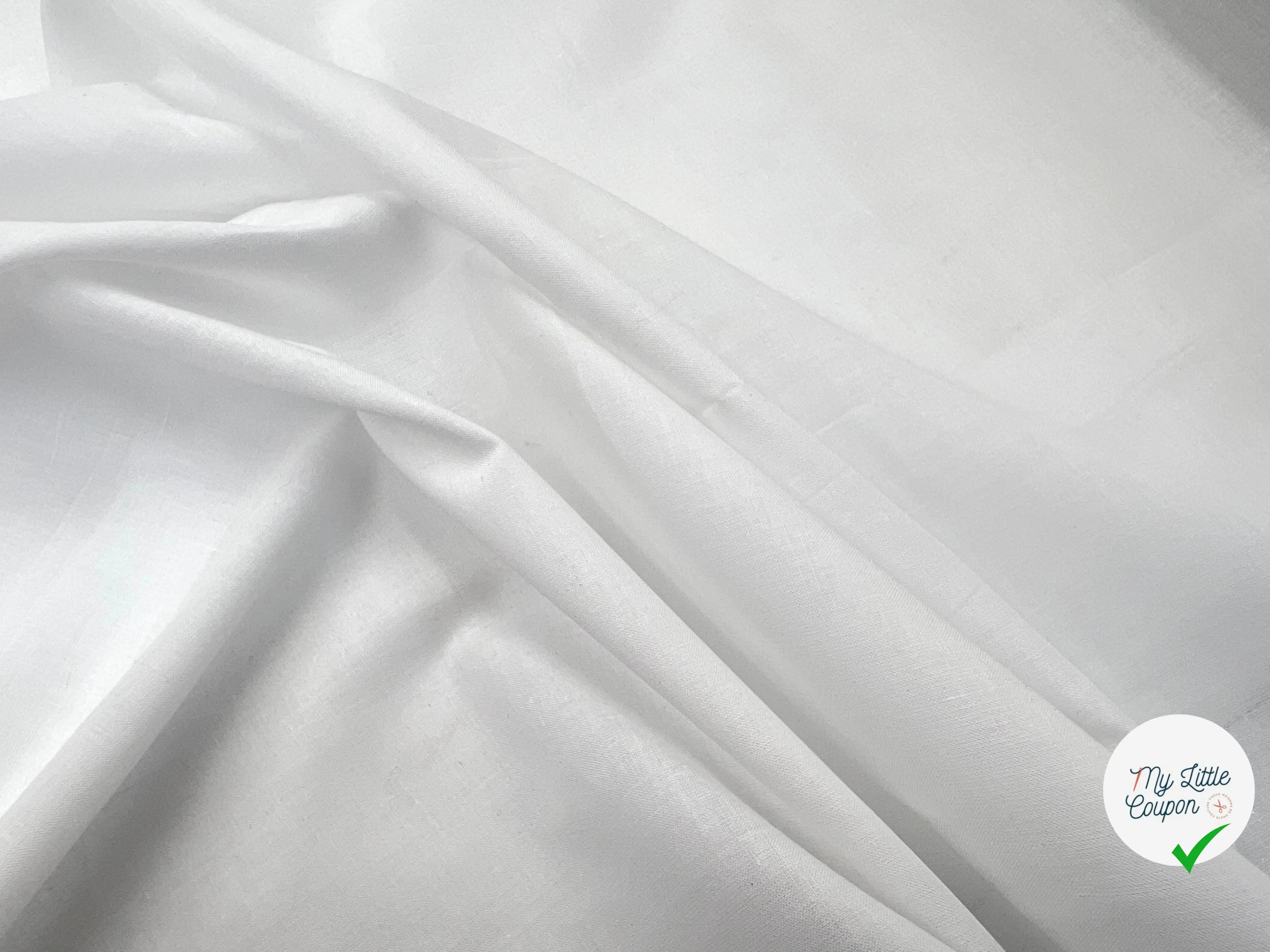 PERCALE DE COTON BLANCHE DE SAINT GALL - My Little Coupon - tissu - coudre