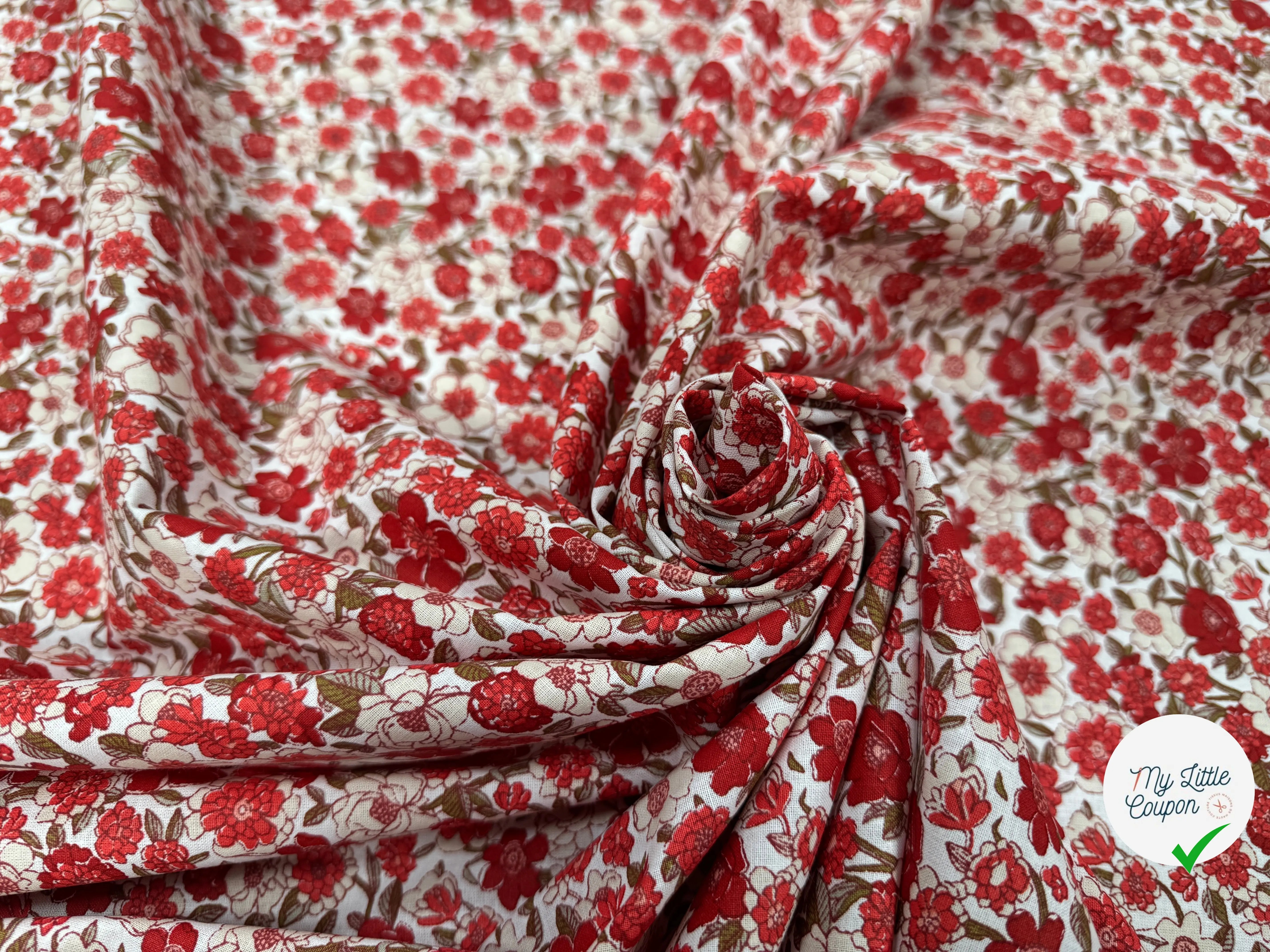 PERCALE DE COTON BOVARY ROUGE - My Little Coupon
