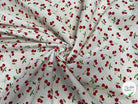 PERCALE DE COTON CERISES BLANC 150 CM - My Little Coupon