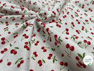 PERCALE DE COTON CERISES BLANC 150 CM - My Little Coupon