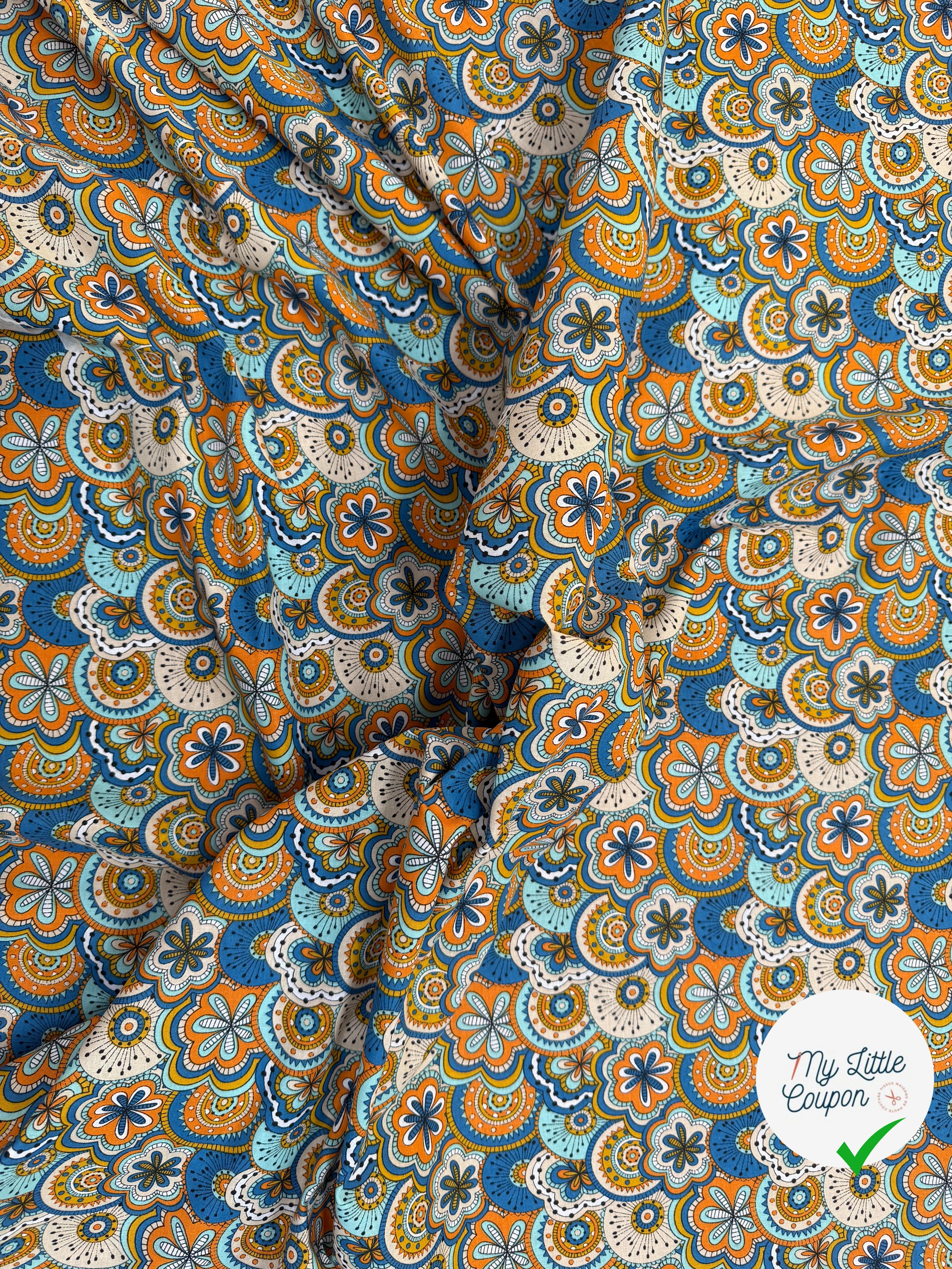 PERCALE DE COTON CHIMERE BLEU 150 CM - My Little Coupon