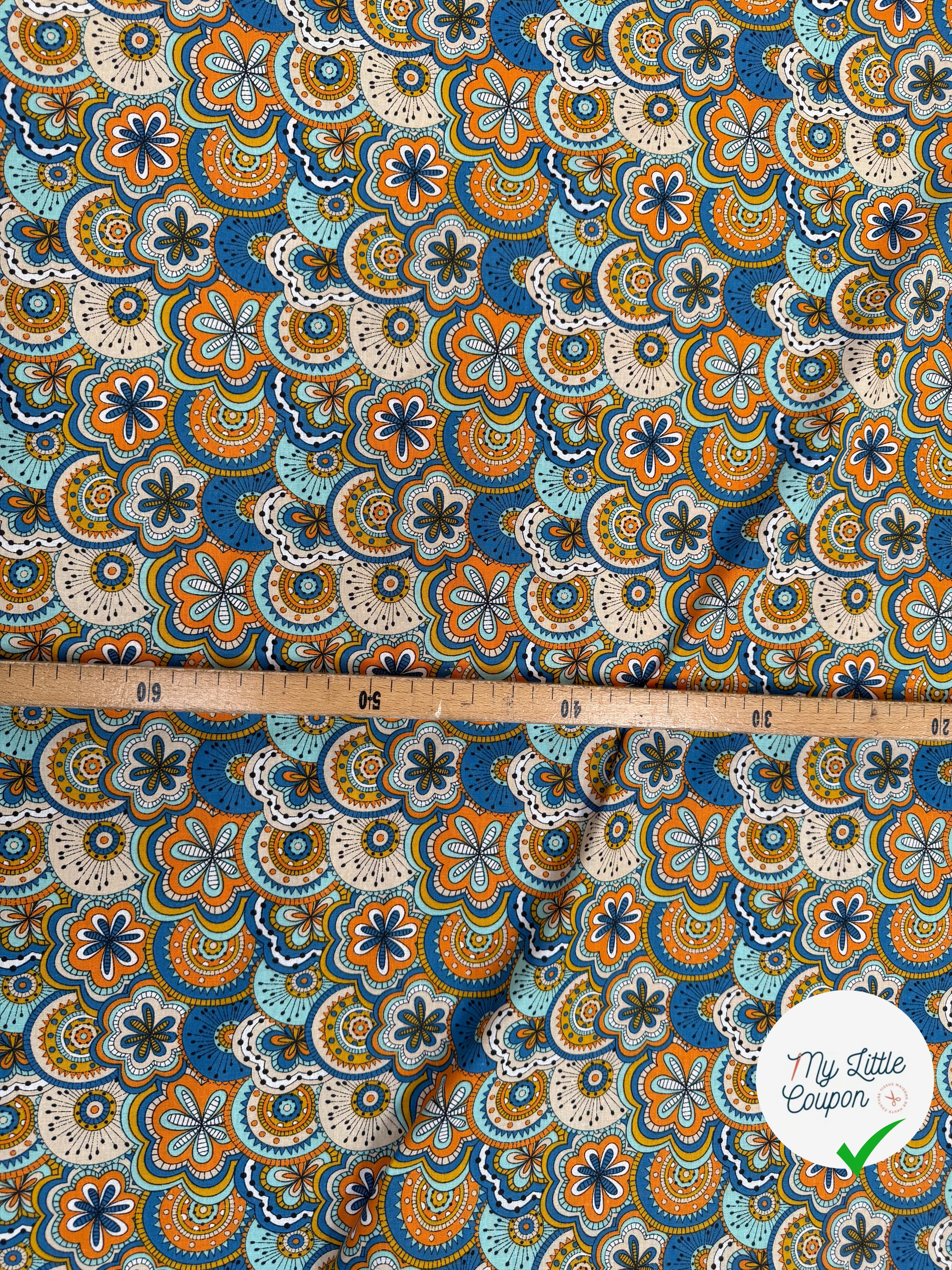 PERCALE DE COTON CHIMERE BLEU 150 CM - My Little Coupon
