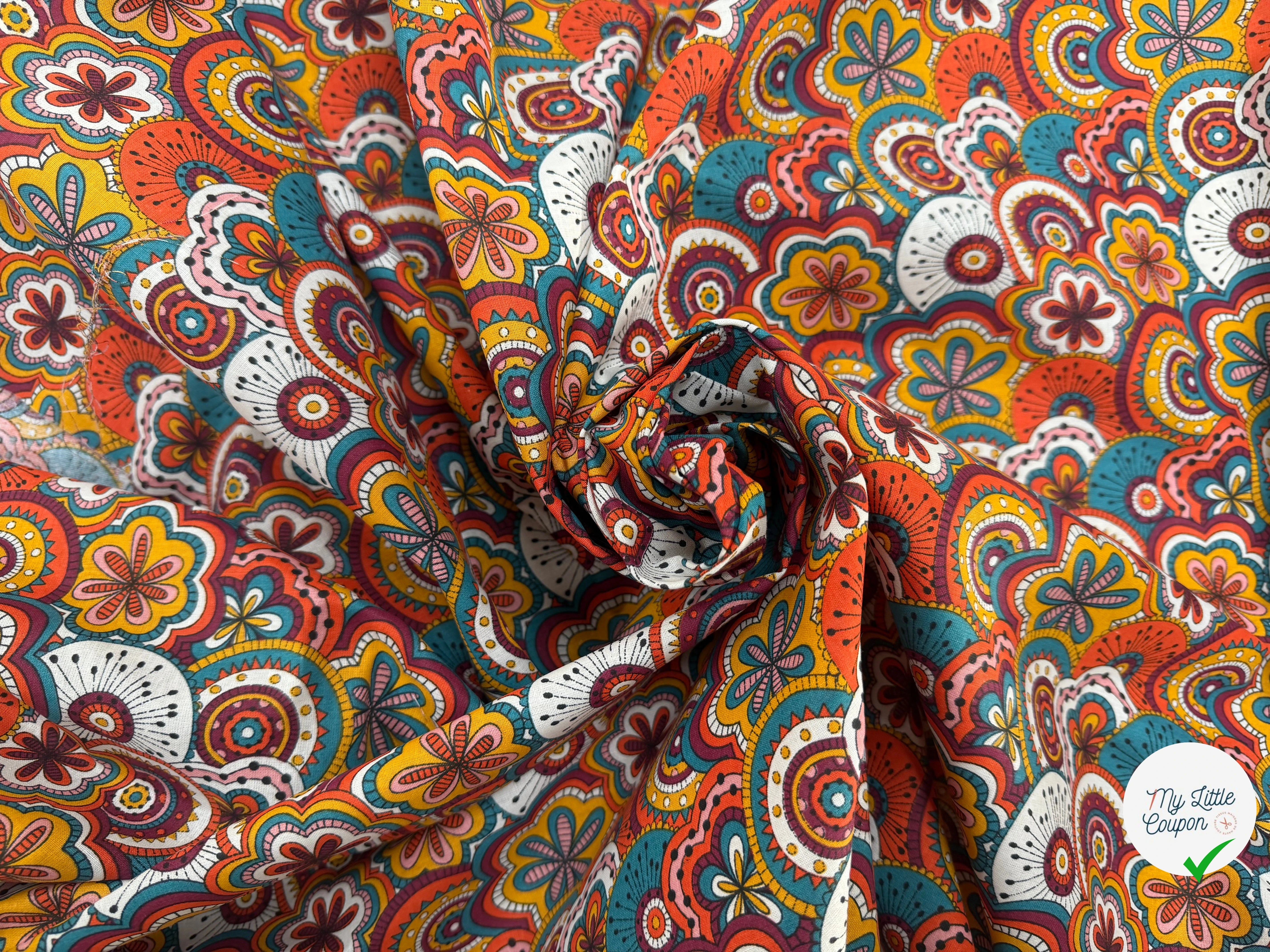 PERCALE DE COTON CHIMERE MULTICO 150 CM - My Little Coupon