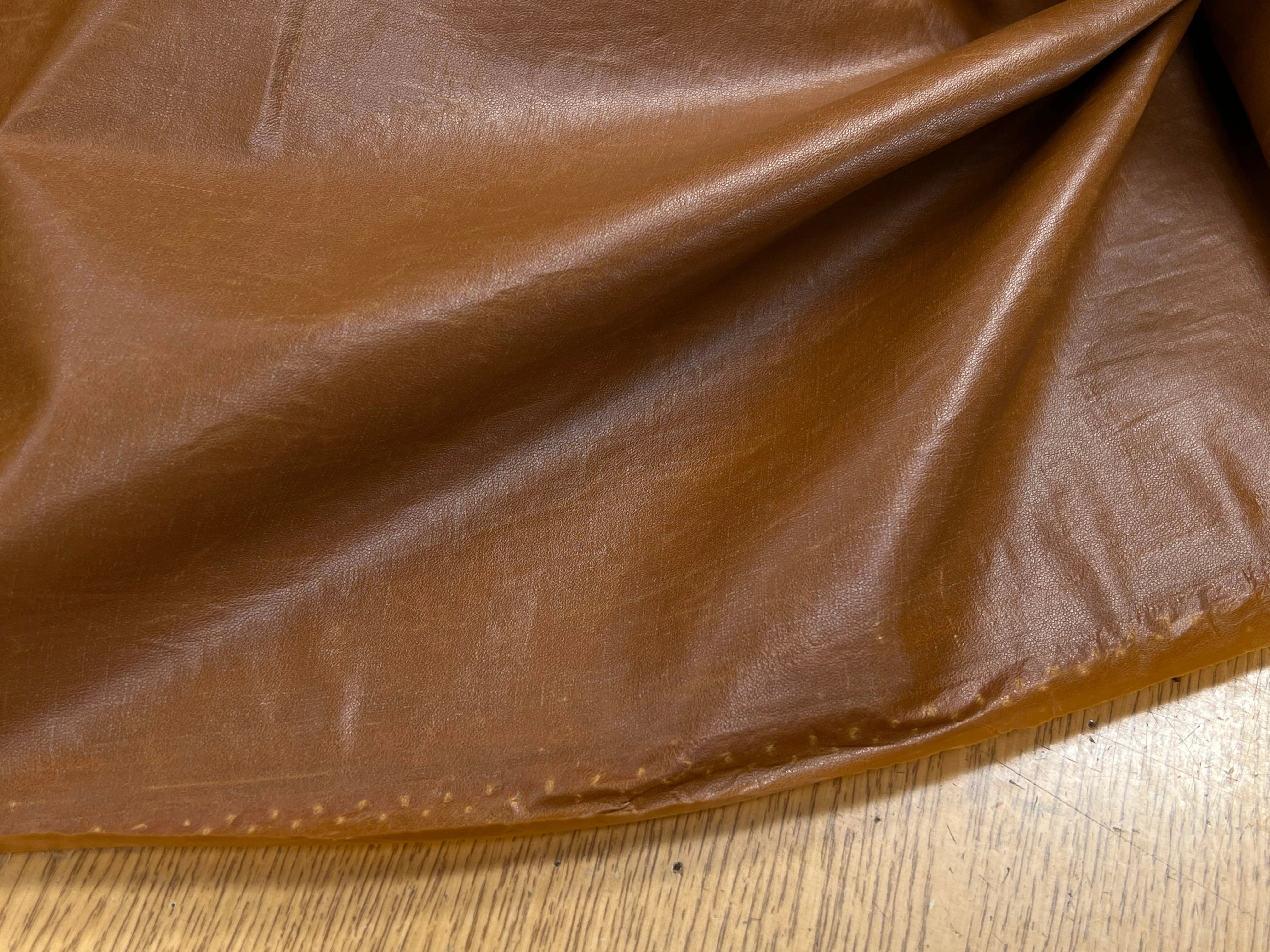 PERCALE DE COTON CHINTZÉ VILNIUS CONTRECOLLÉ ASPECT DAIM MARRON CAMEL - My Little Coupon