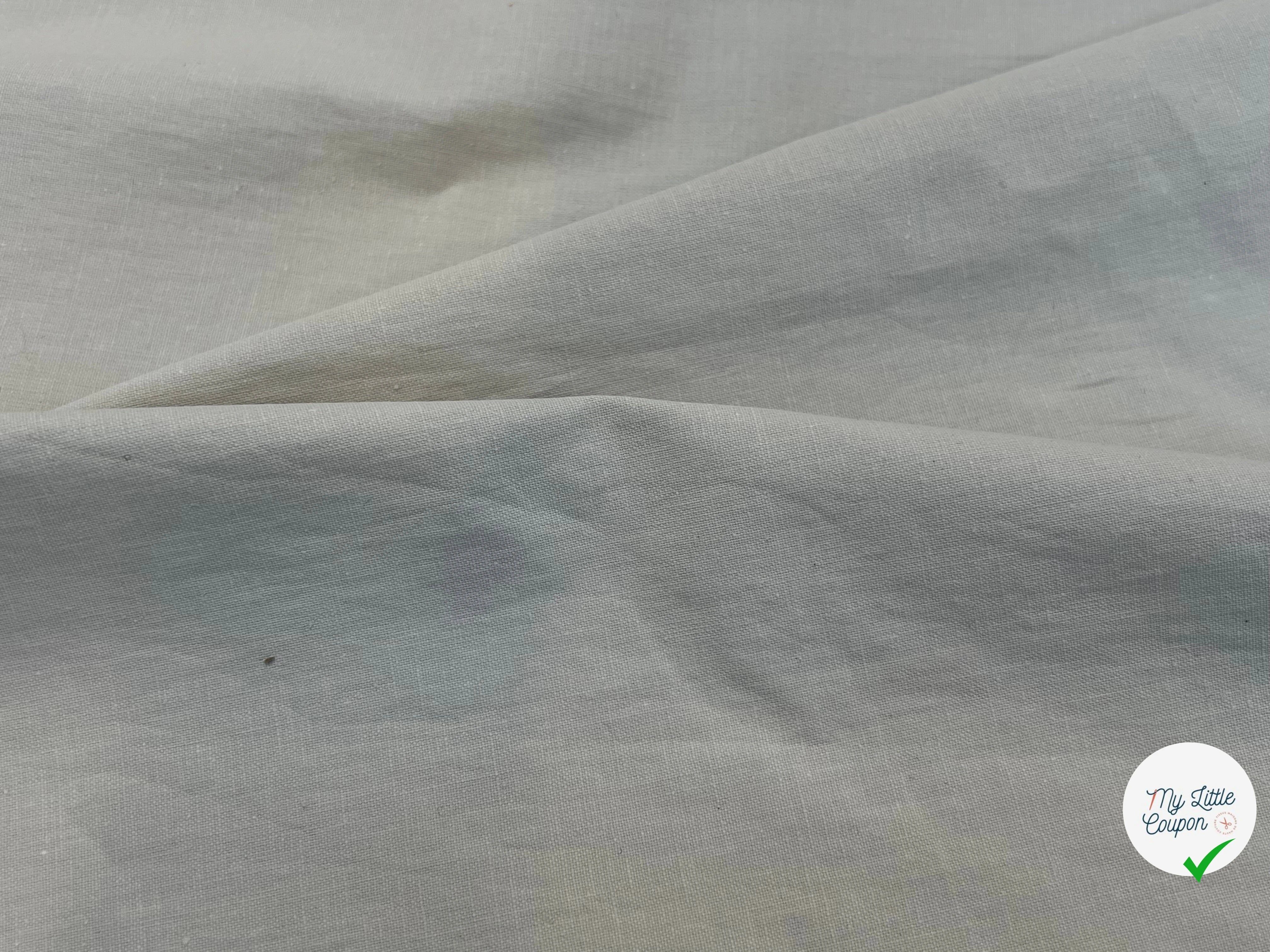 PERCALE DE COTON CHINTZÉ VILNIUS UNE FACE VANILLE ET L'AUTRE BLANC LÉGÈREMENT CASSÉ - My Little Coupon