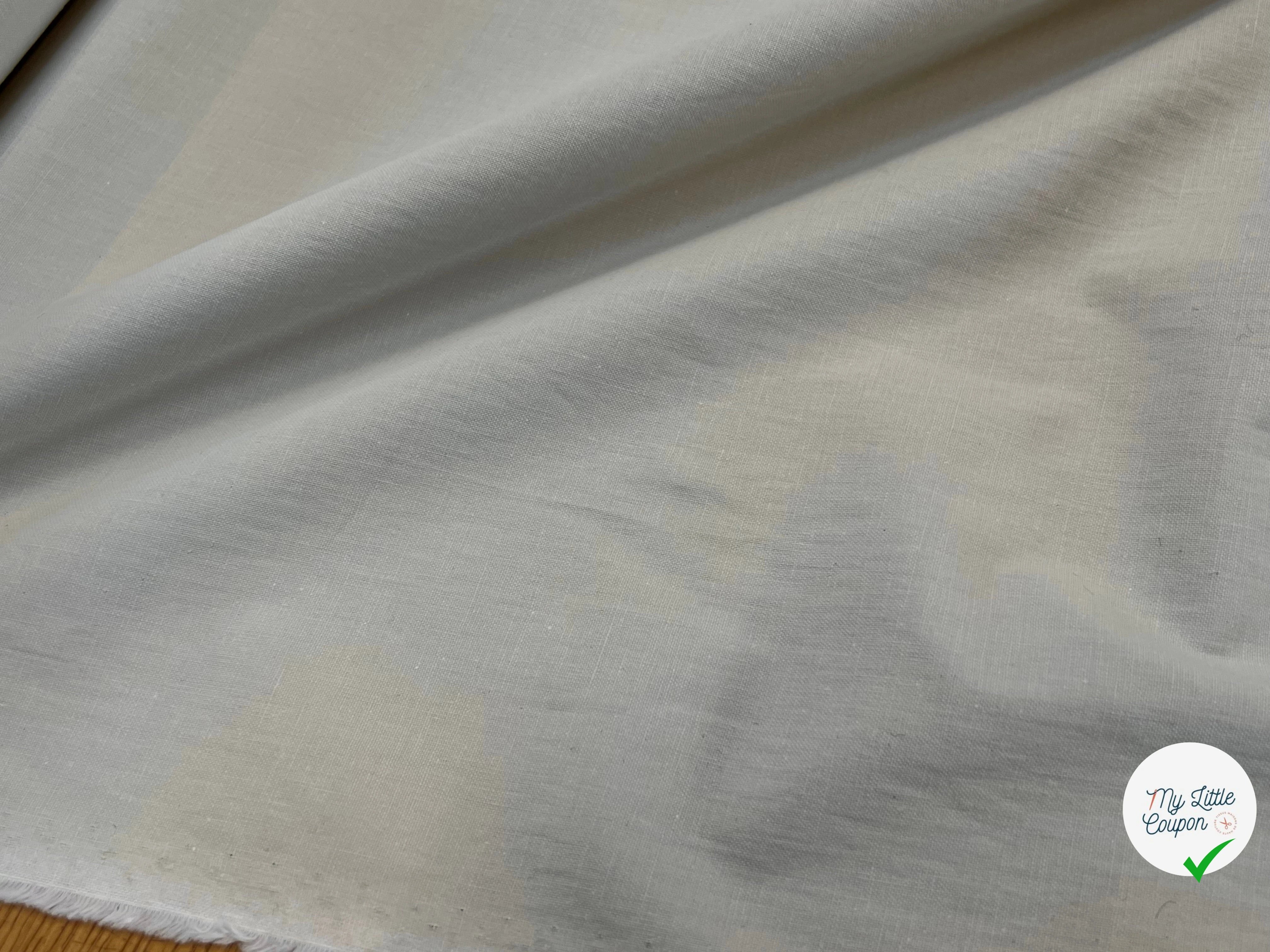 PERCALE DE COTON CHINTZÉ VILNIUS UNE FACE VANILLE ET L'AUTRE BLANC LÉGÈREMENT CASSÉ - My Little Coupon