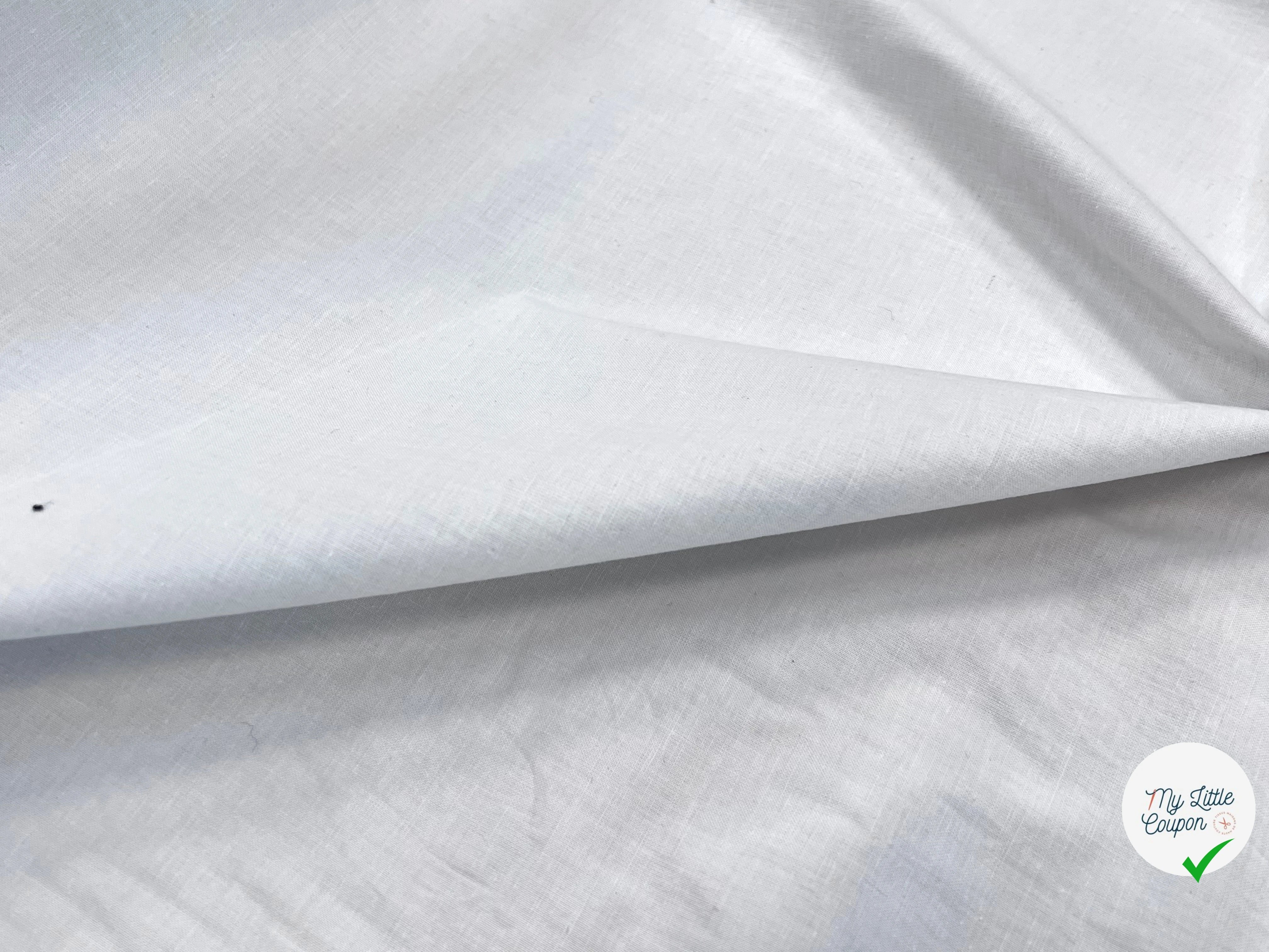 PERCALE DE COTON CHINTZÉ VILNIUS UNE FACE VANILLE ET L'AUTRE BLANC LÉGÈREMENT CASSÉ - My Little Coupon