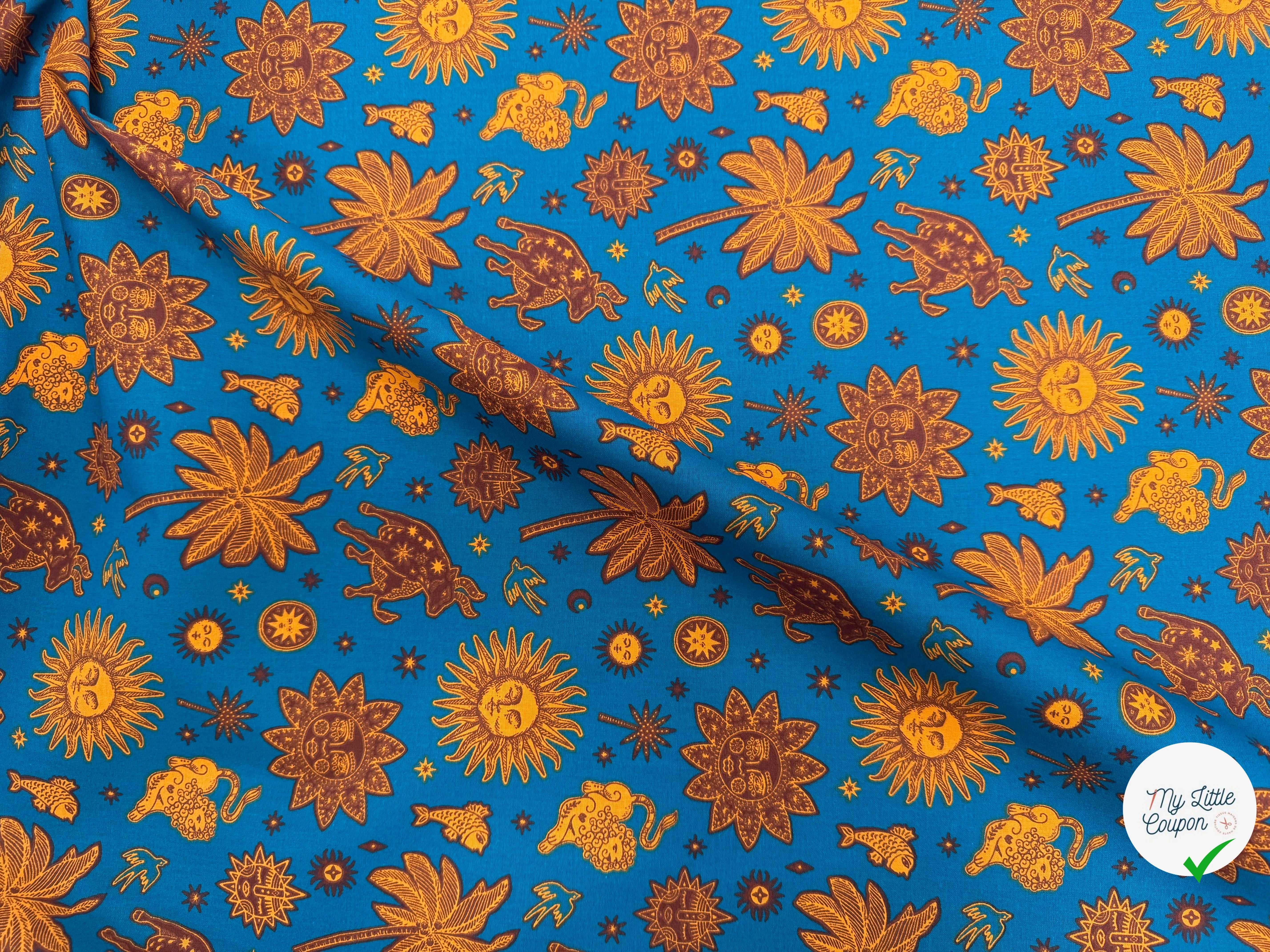 PERCALE DE COTON CHYPRE BLEU 150 CM - My Little Coupon
