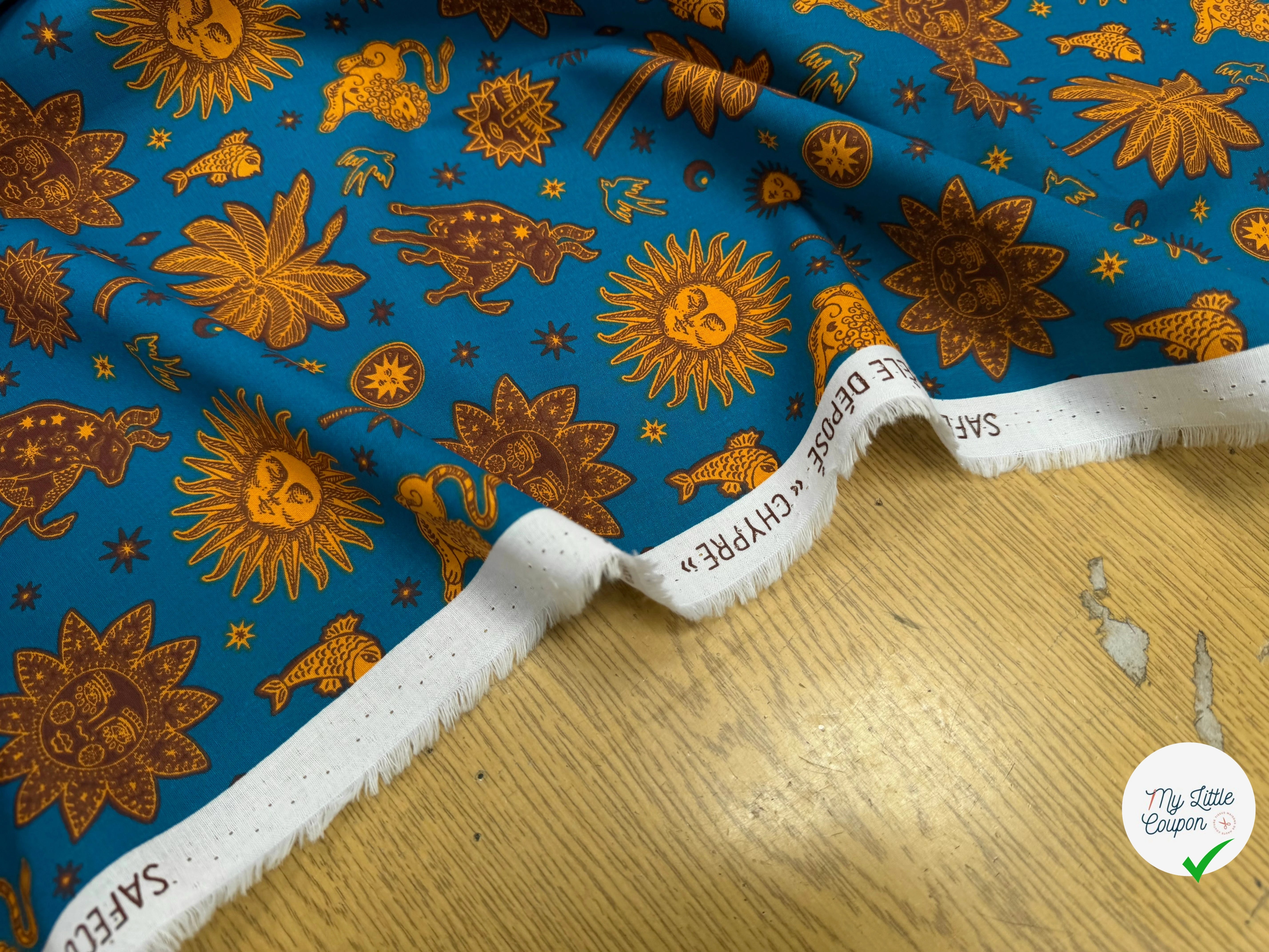 PERCALE DE COTON CHYPRE BLEU 150 CM - My Little Coupon