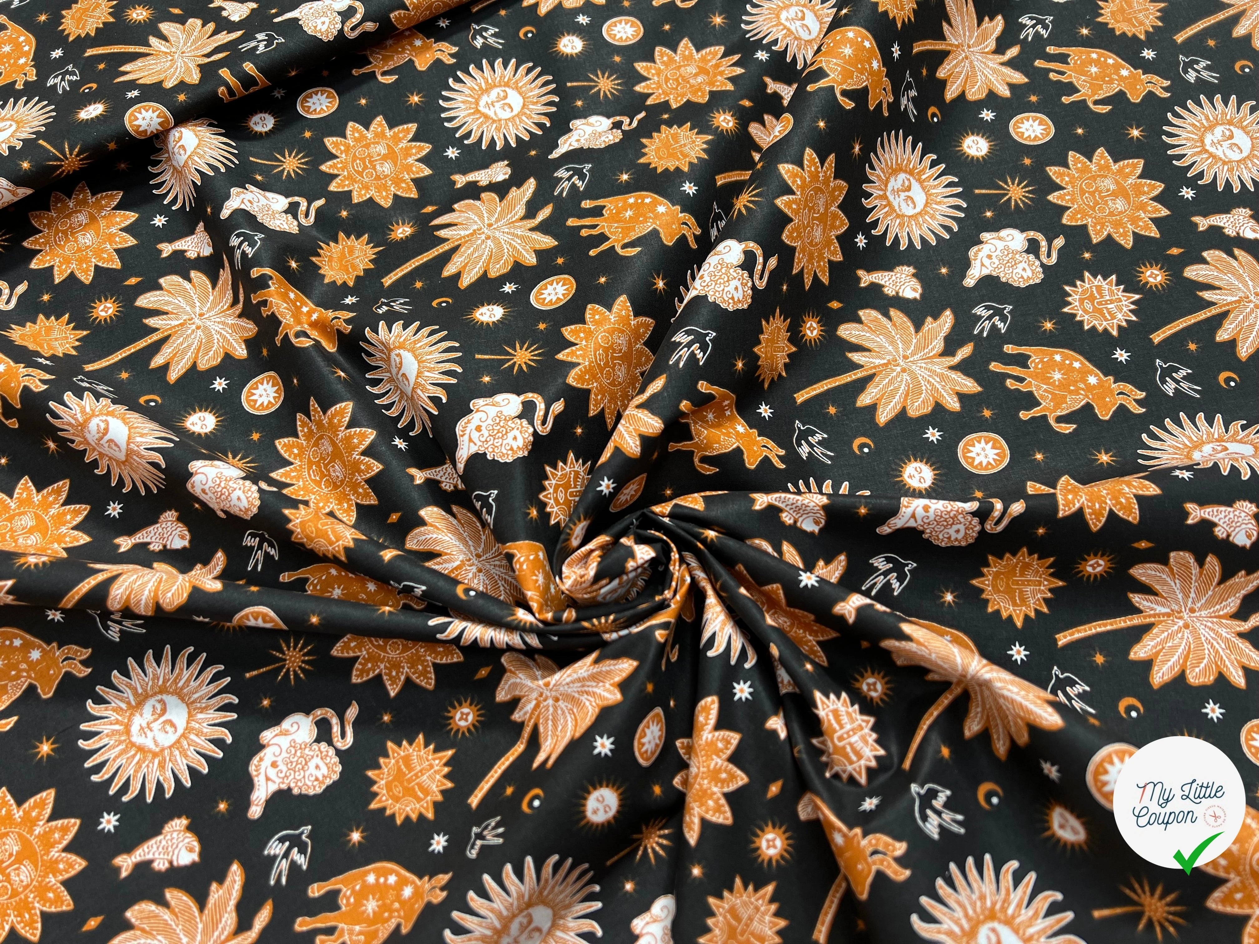 PERCALE DE COTON CHYPRE NOIR 150 CM - My Little Coupon