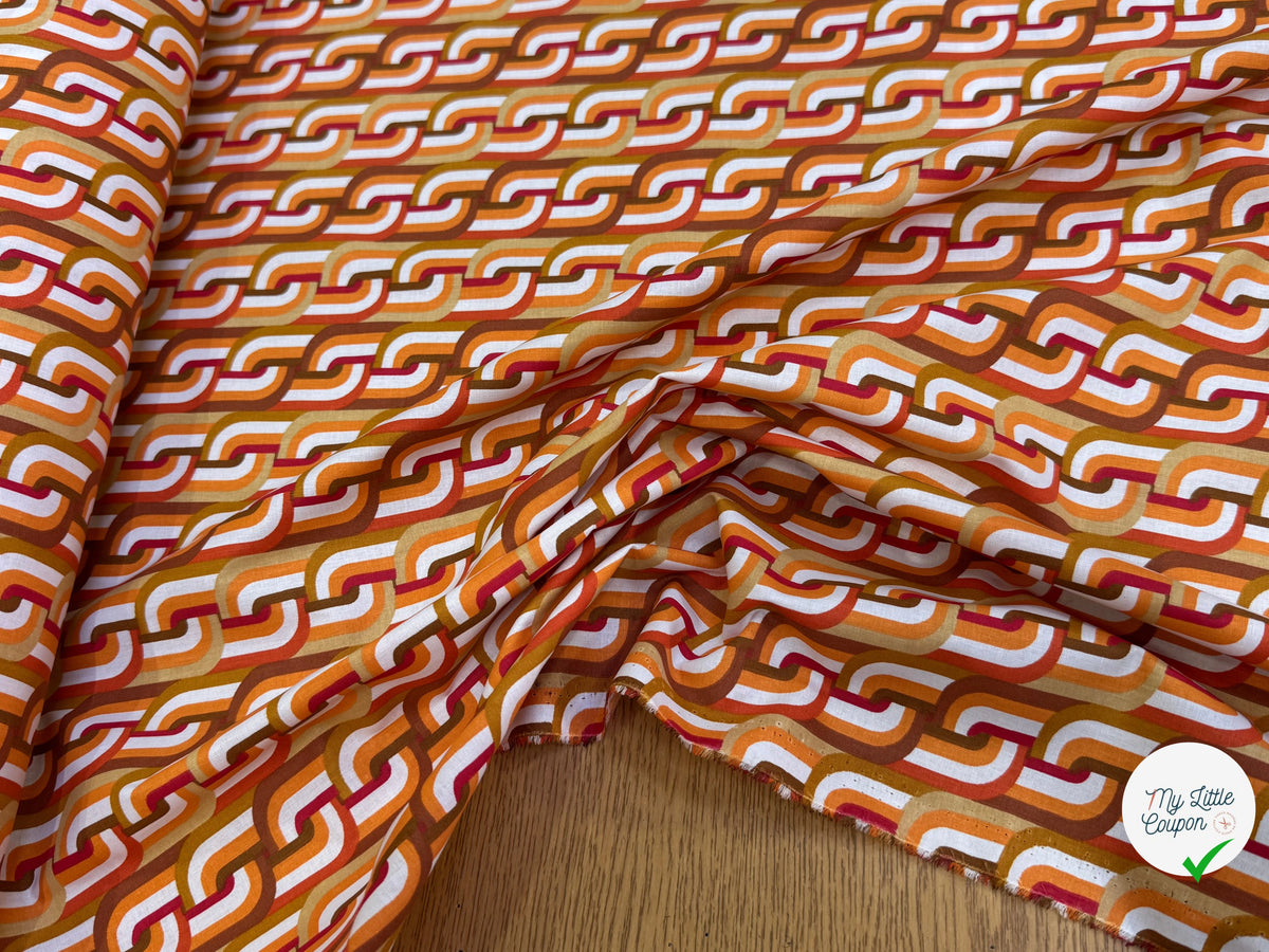 PERCALE DE COTON CLODETTE ORANGE 150 CM - My Little Coupon