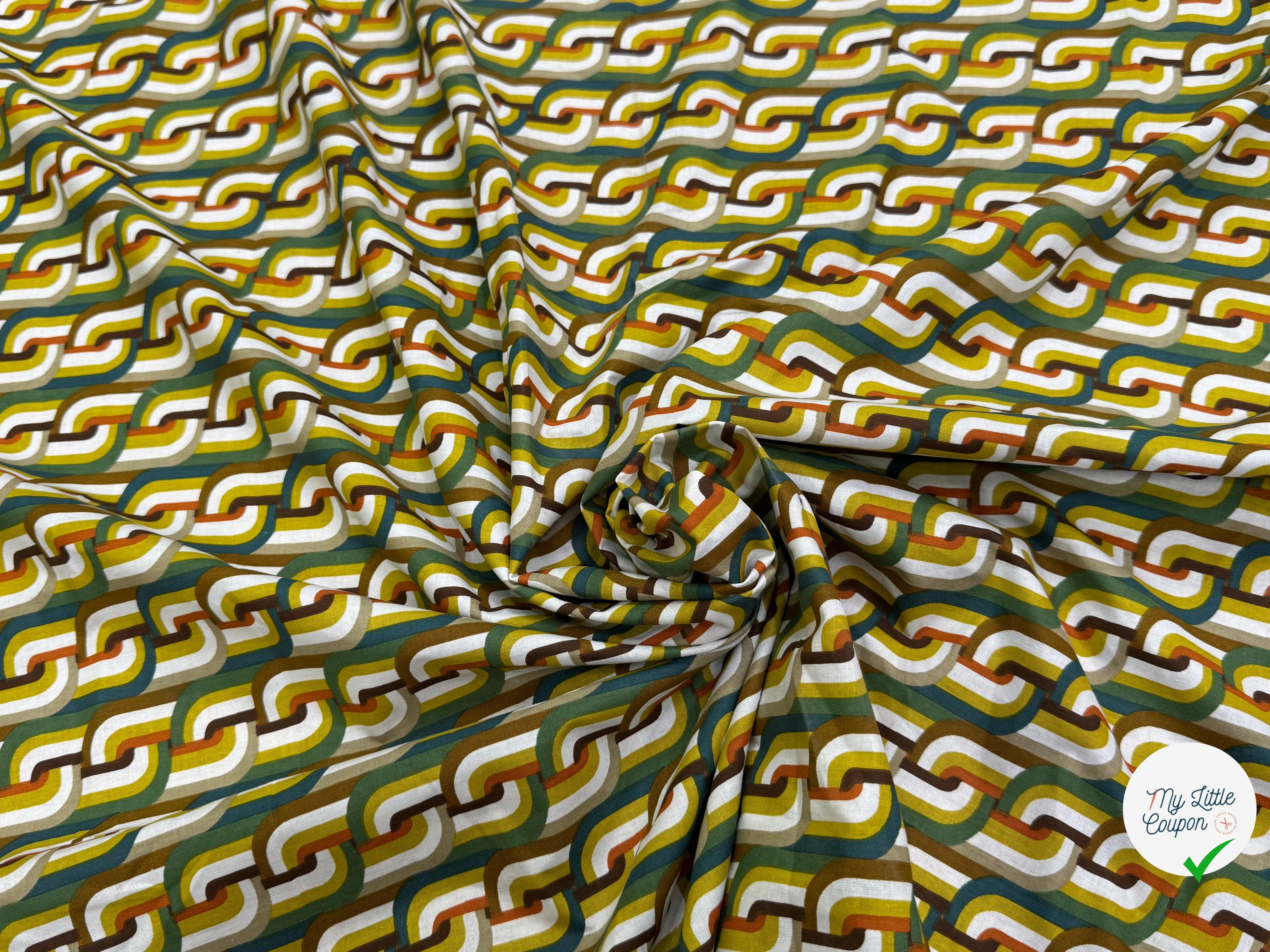 PERCALE DE COTON CLODETTE VERT 150 CM - My Little Coupon