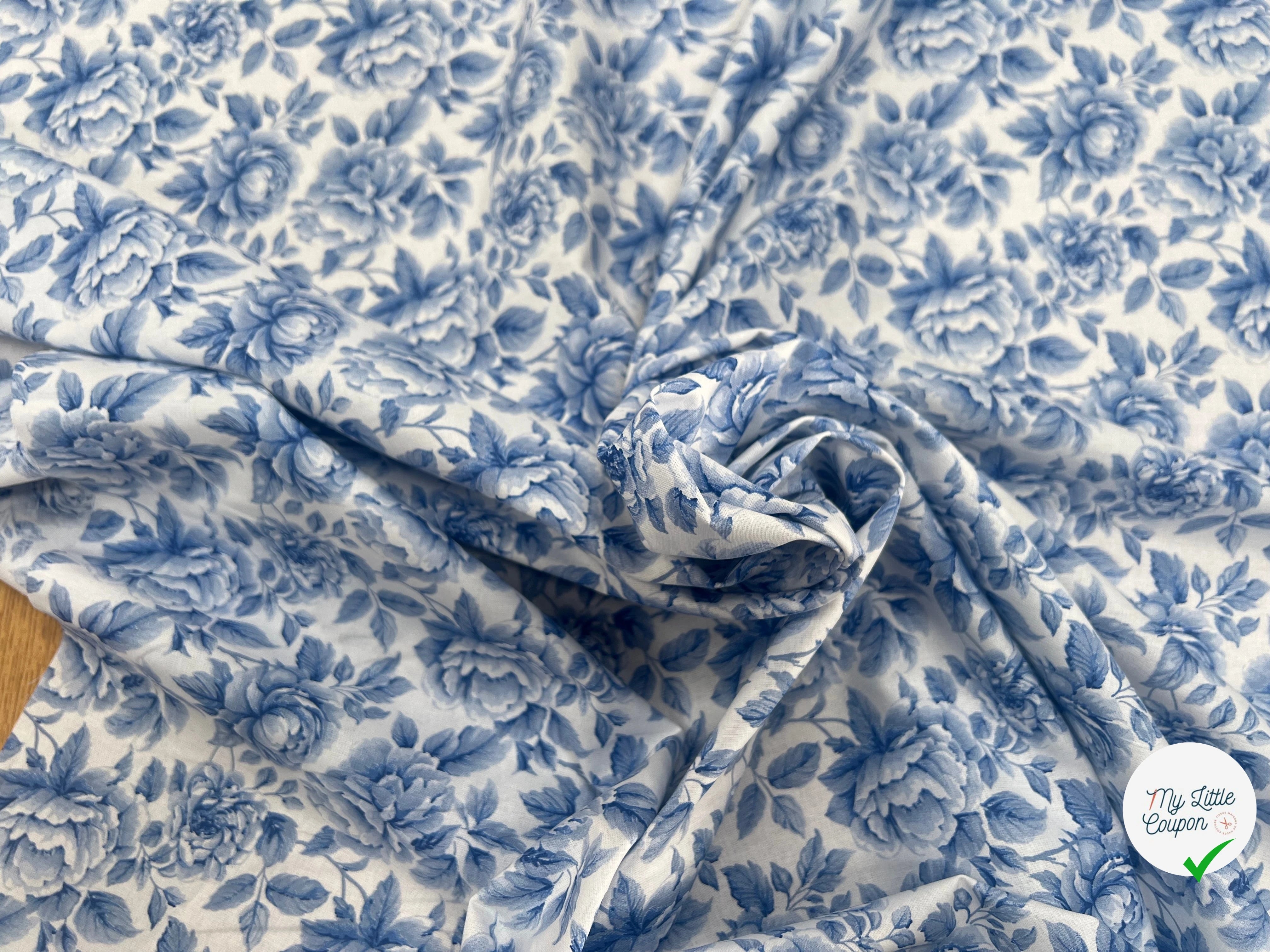 PERCALE DE COTON COBALT BLEU 150 CM - My Little Coupon