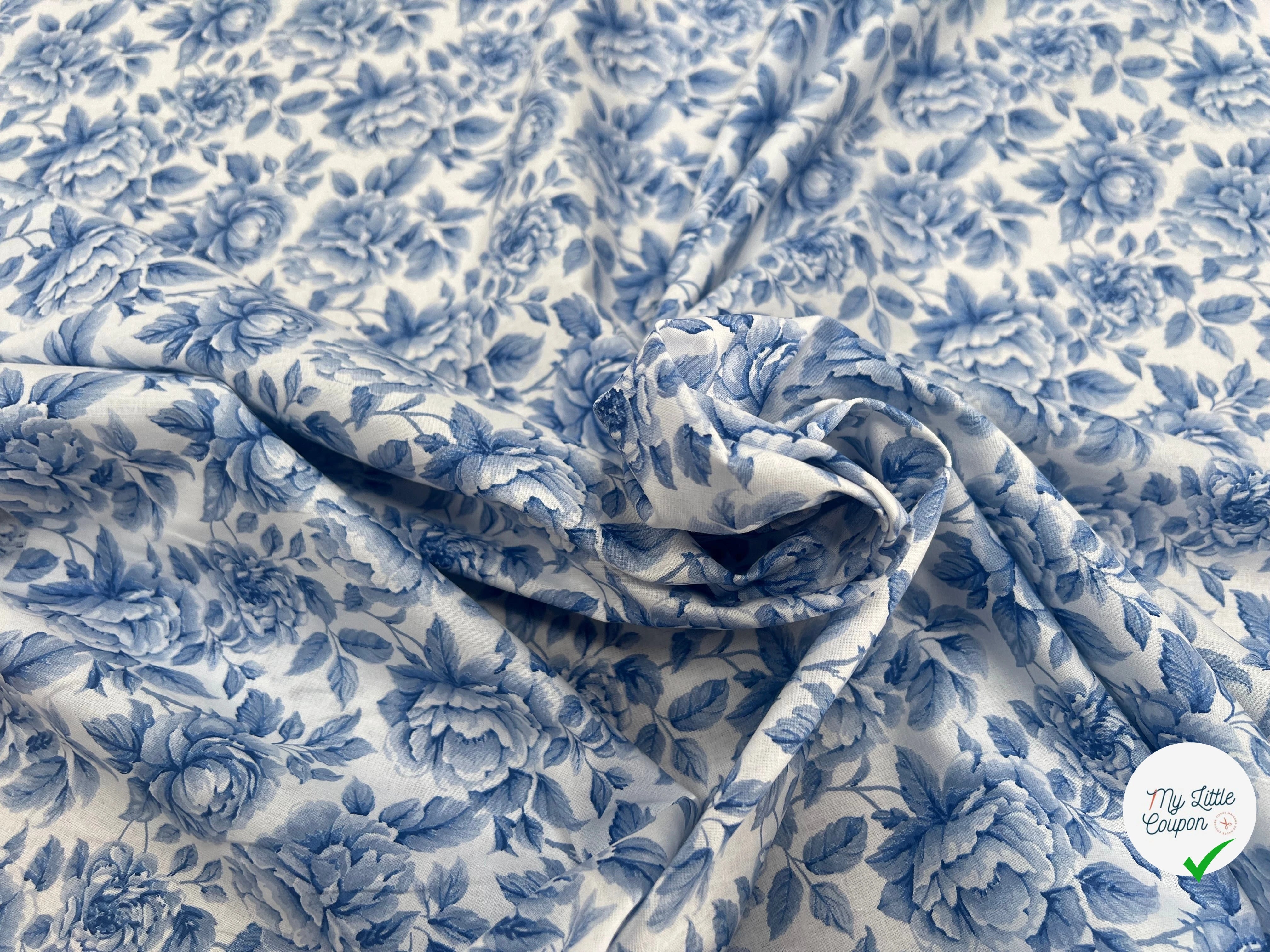 PERCALE DE COTON COBALT BLEU 150 CM - My Little Coupon