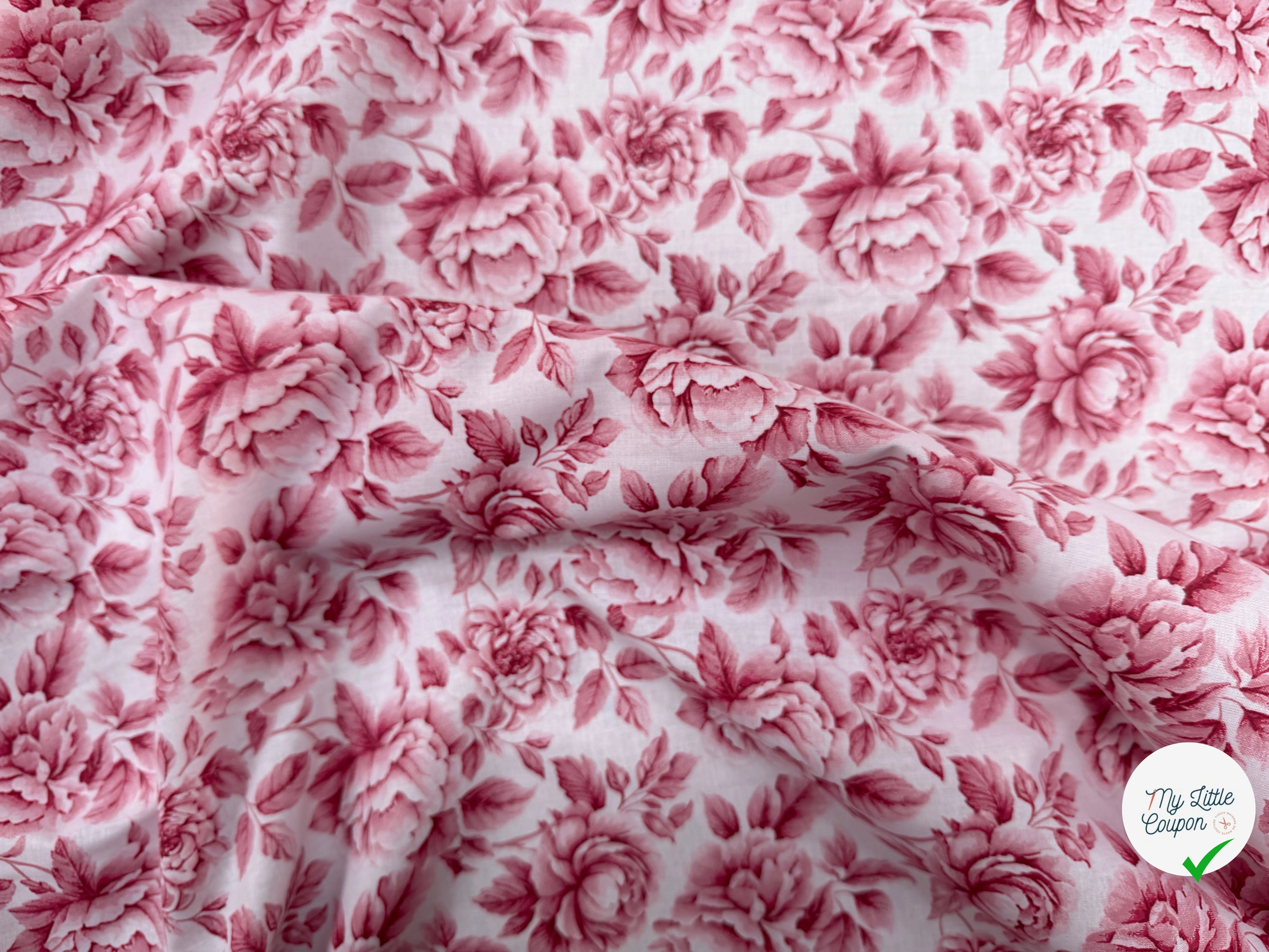 PERCALE DE COTON COBALT ROUGE 150 CM - My Little Coupon