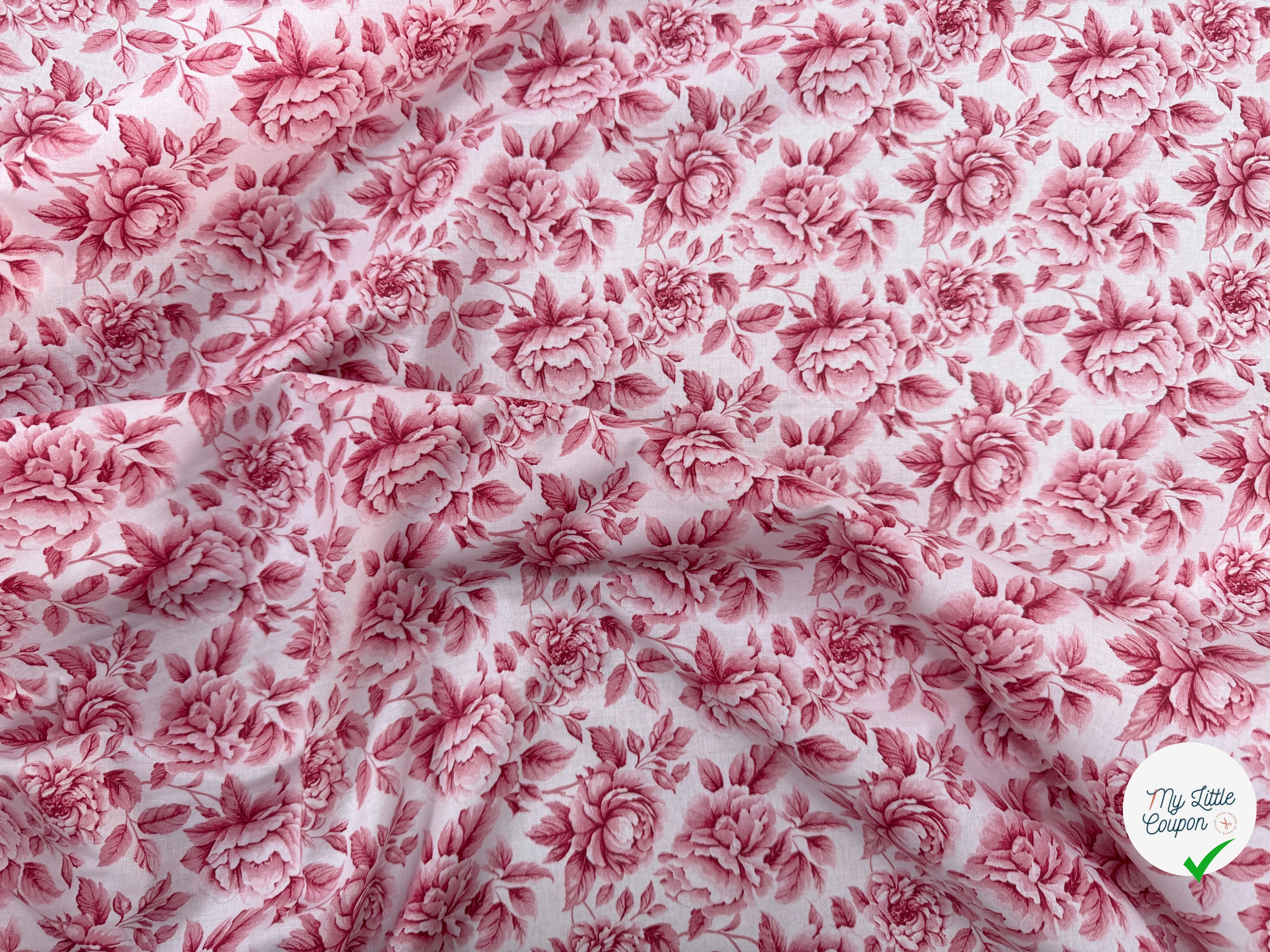PERCALE DE COTON COBALT ROUGE 150 CM - My Little Coupon