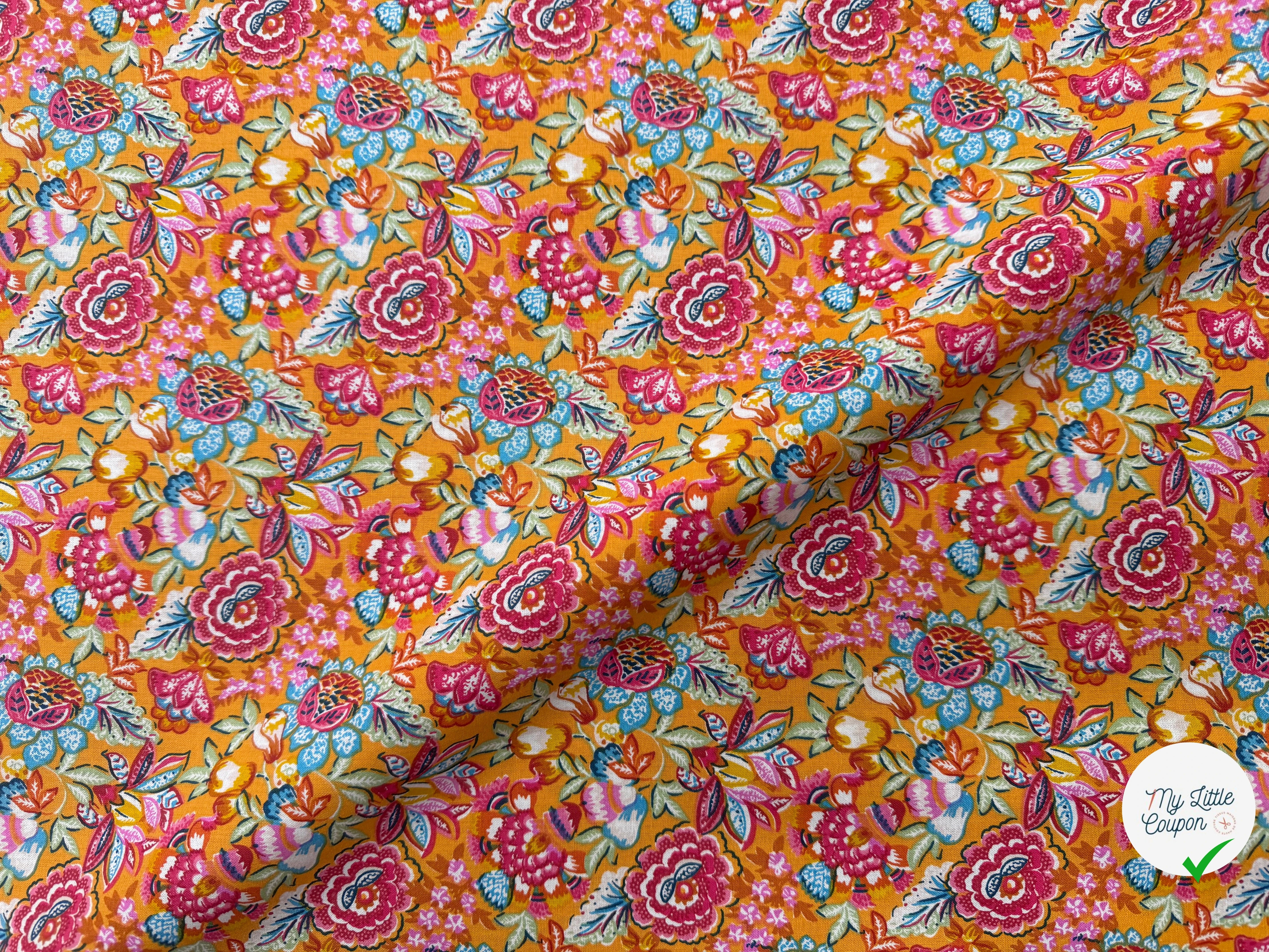 PERCALE DE COTON ESMERALDA JAUNE 150 CM - My Little Coupon