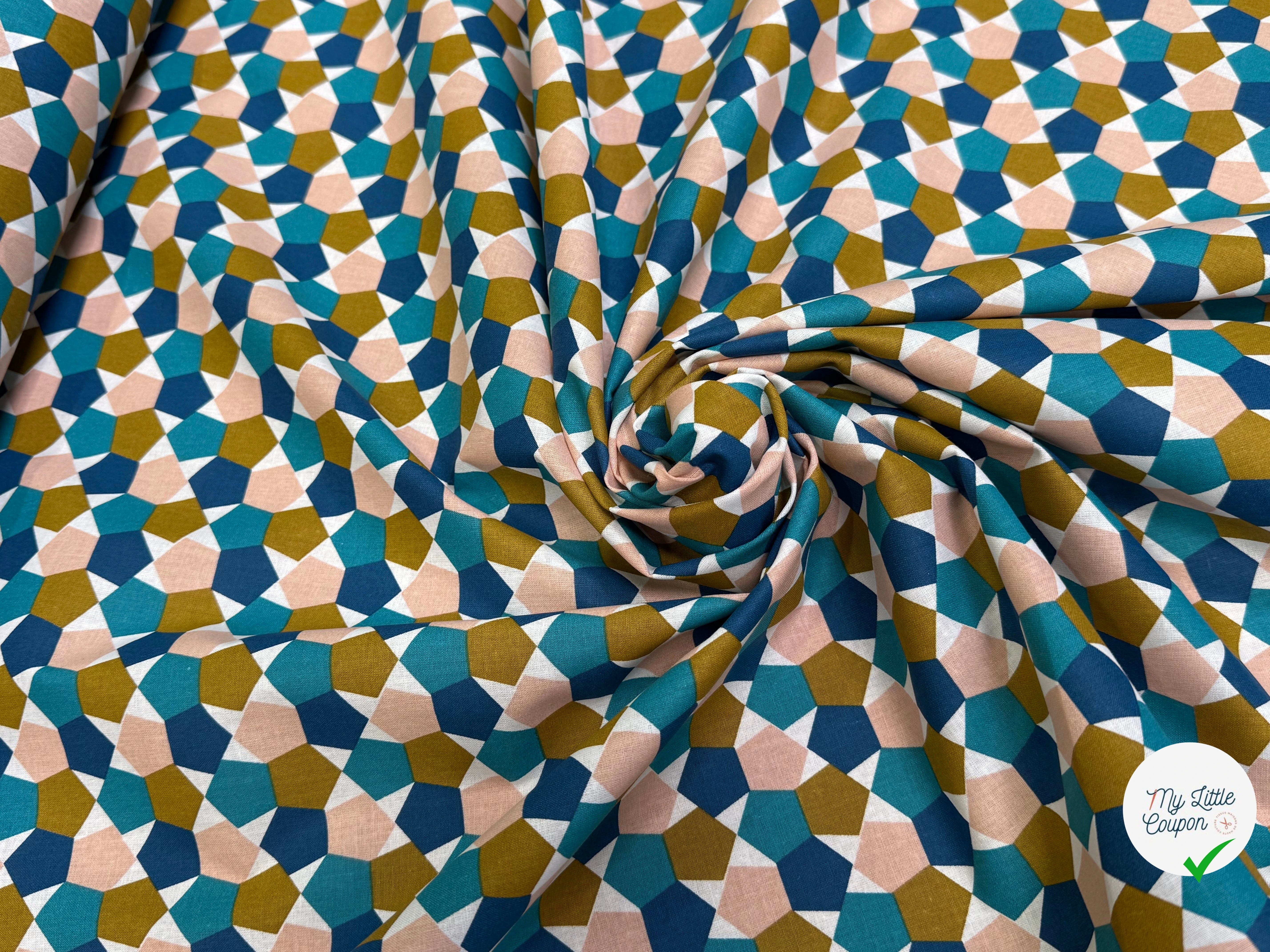 PERCALE DE COTON FES BLEU 150 CM - My Little Coupon