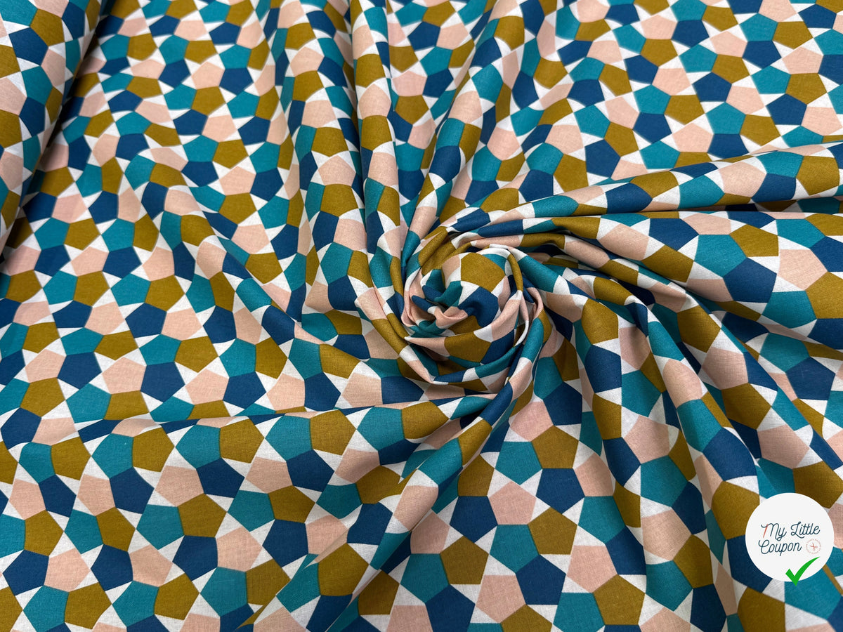 PERCALE DE COTON FES BLEU 150 CM - My Little Coupon