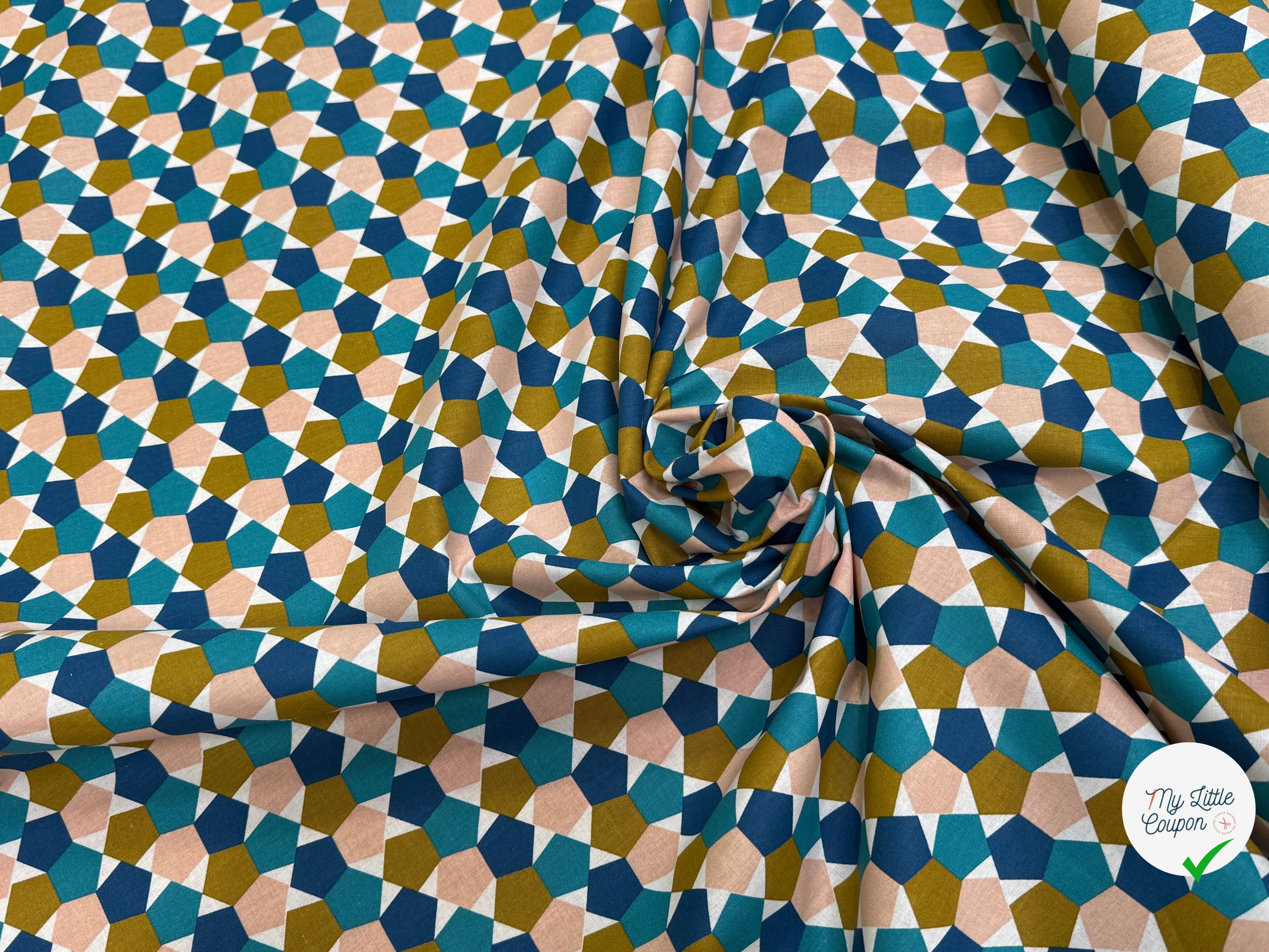 PERCALE DE COTON FES BLEU 150 CM - My Little Coupon