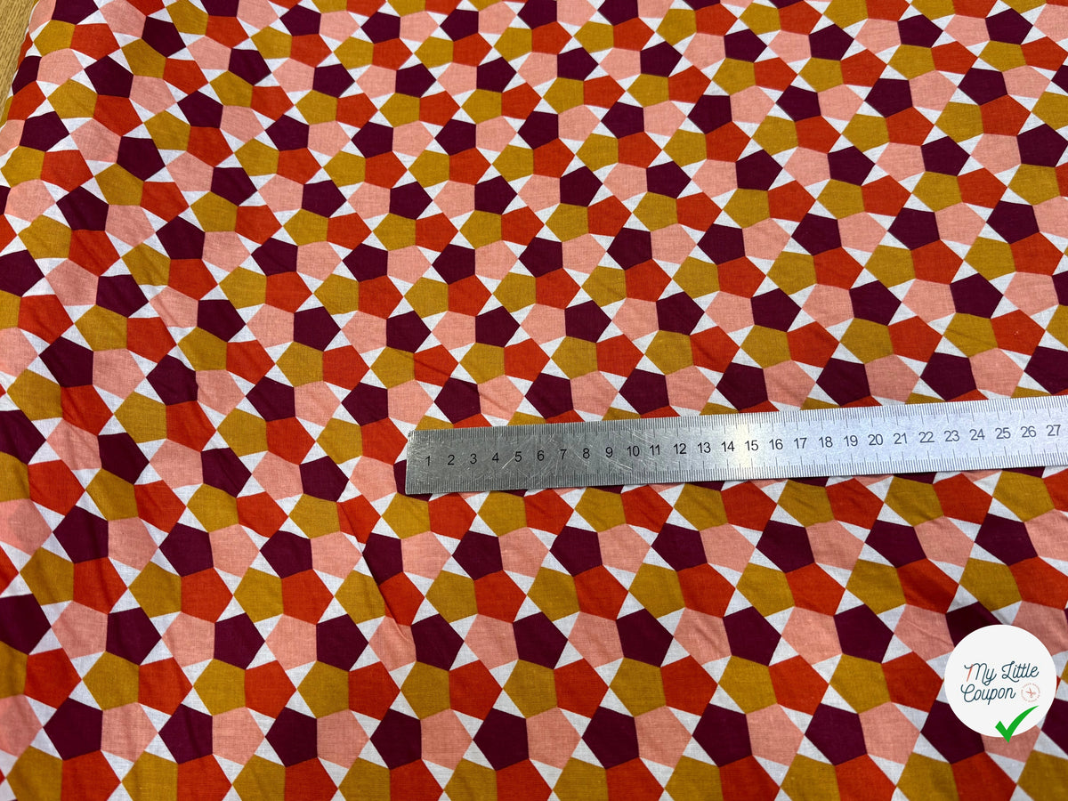 PERCALE DE COTON FES ROUGE 150 CM - My Little Coupon