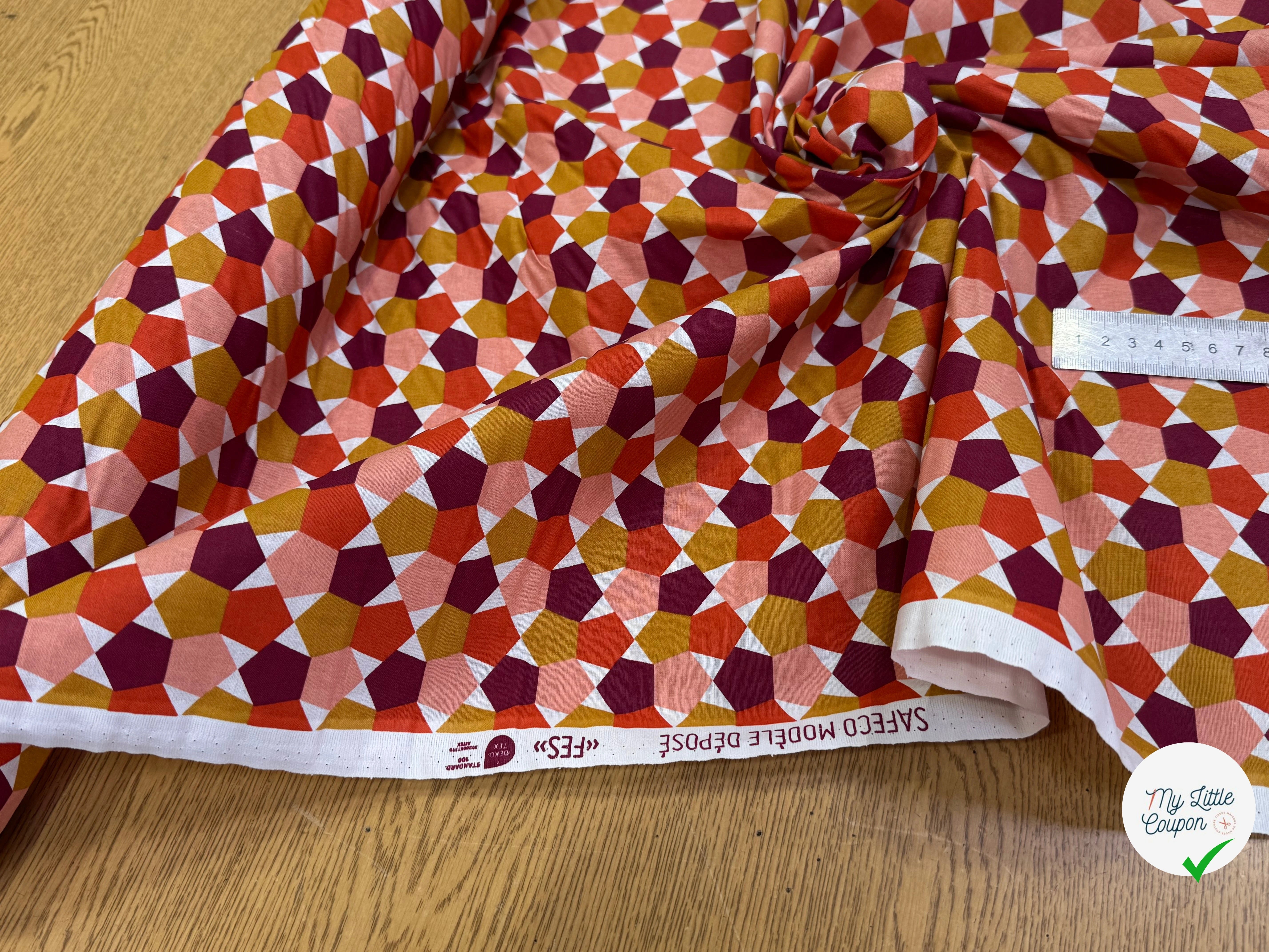 PERCALE DE COTON FES ROUGE 150 CM - My Little Coupon