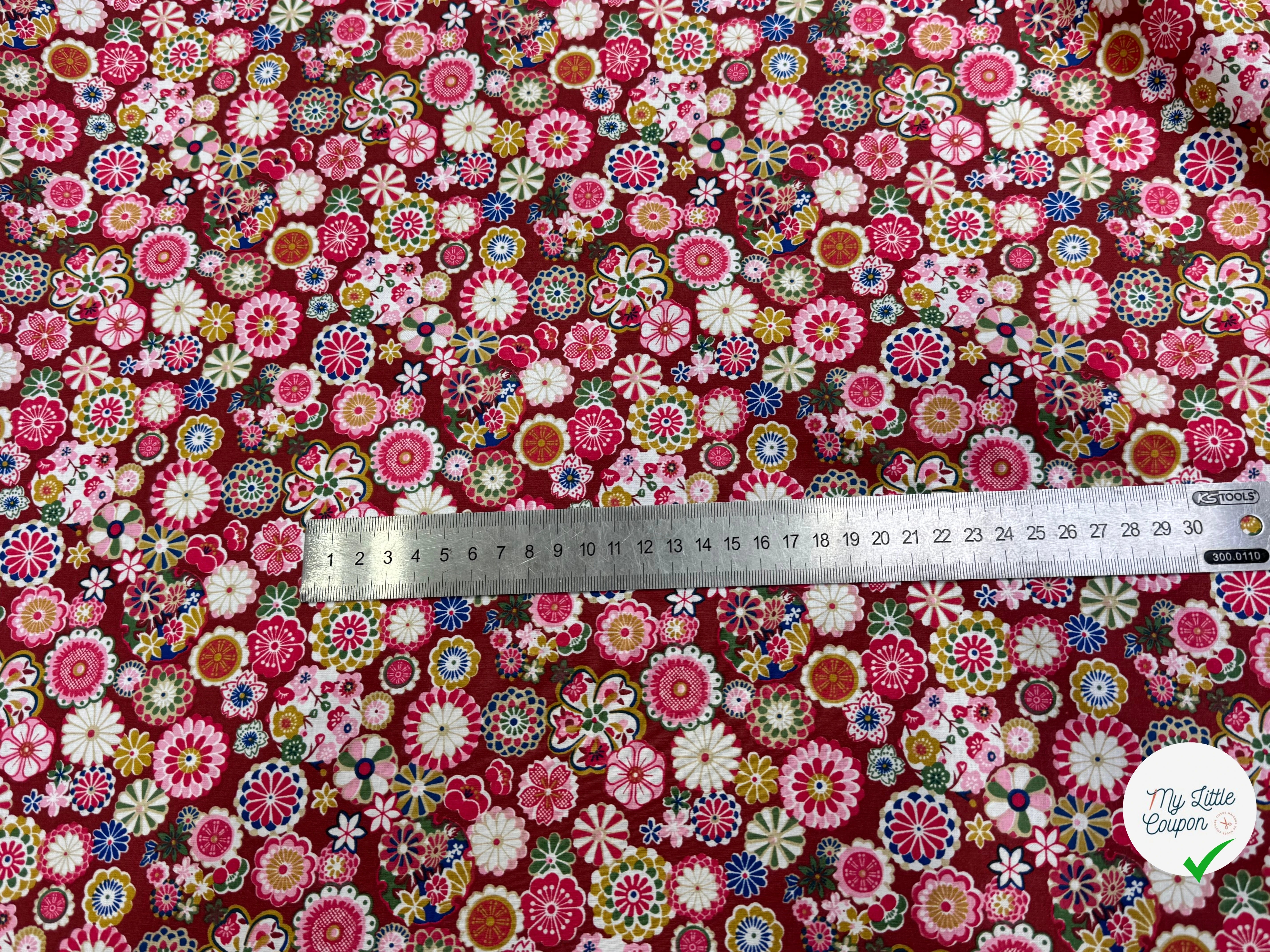 PERCALE DE COTON HINATA ROSE 150 CM - My Little Coupon
