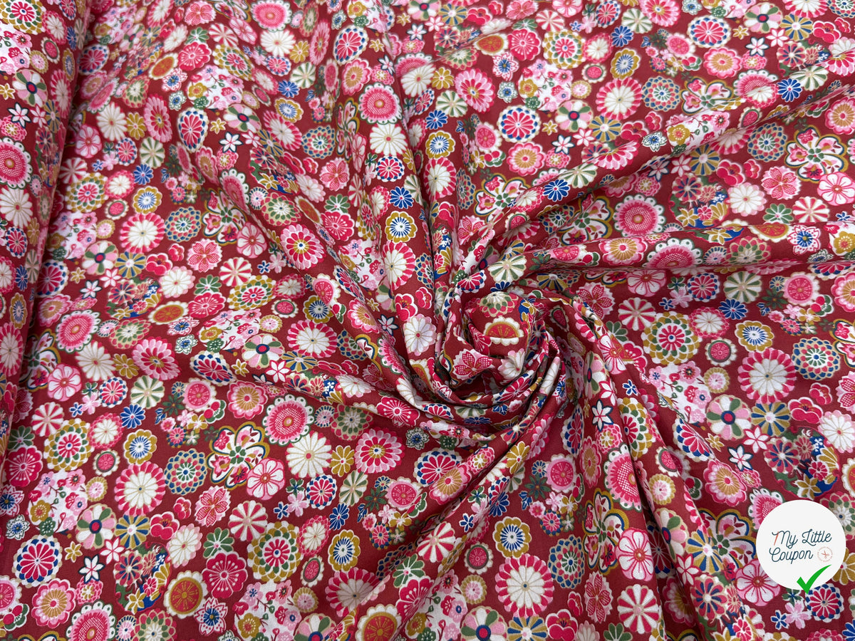 PERCALE DE COTON HINATA ROSE 150 CM - My Little Coupon